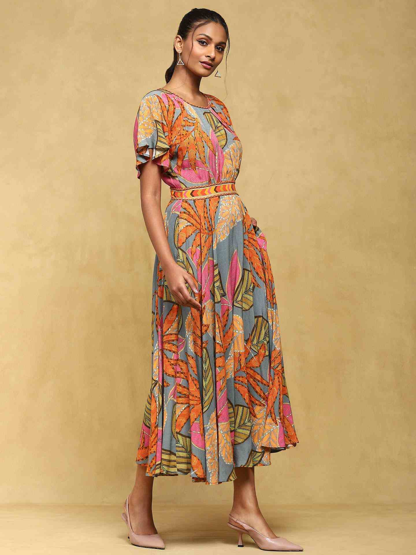 Teal Vanayu Crepe Dress