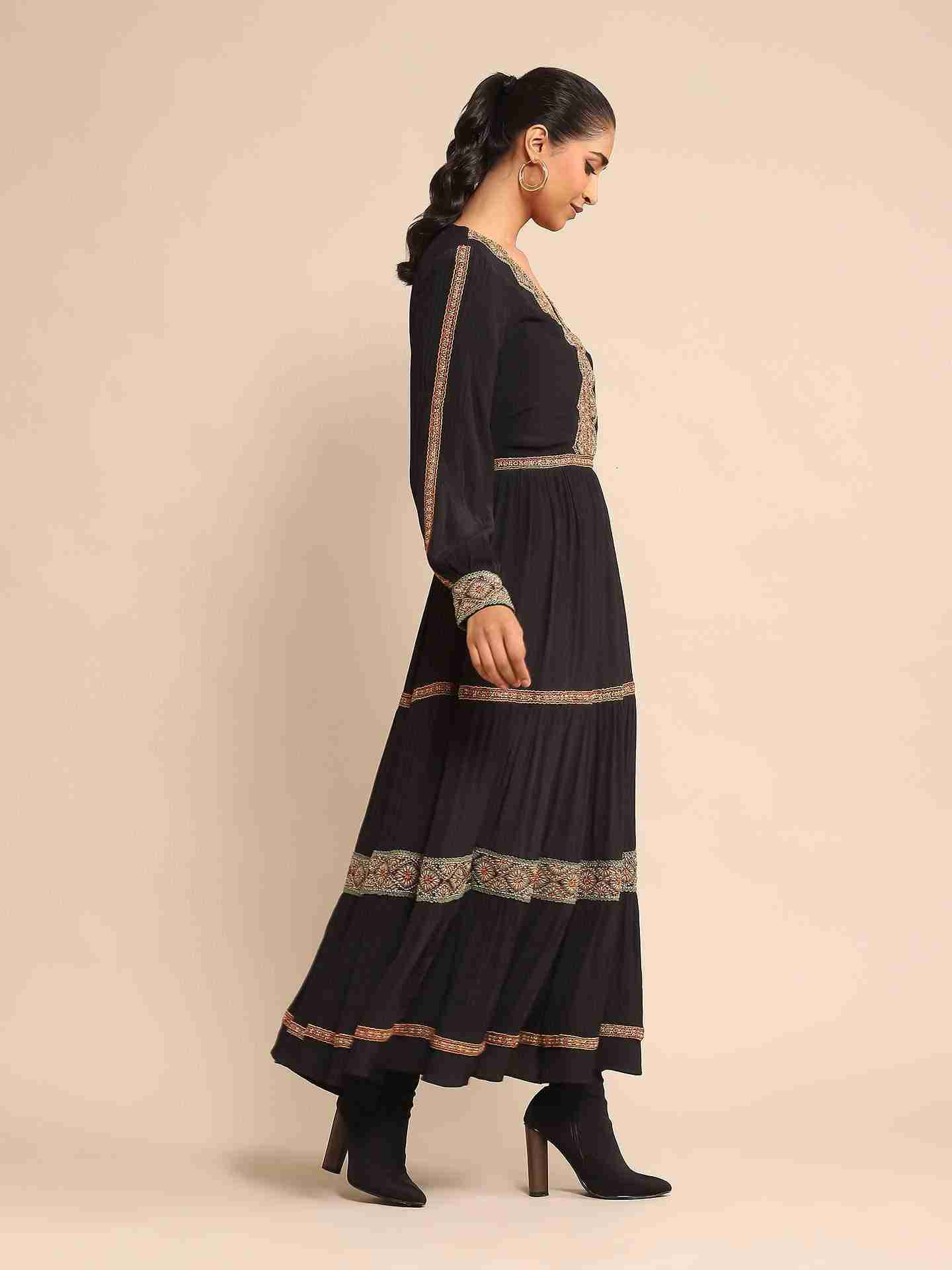 Black Zora Crepe Dress