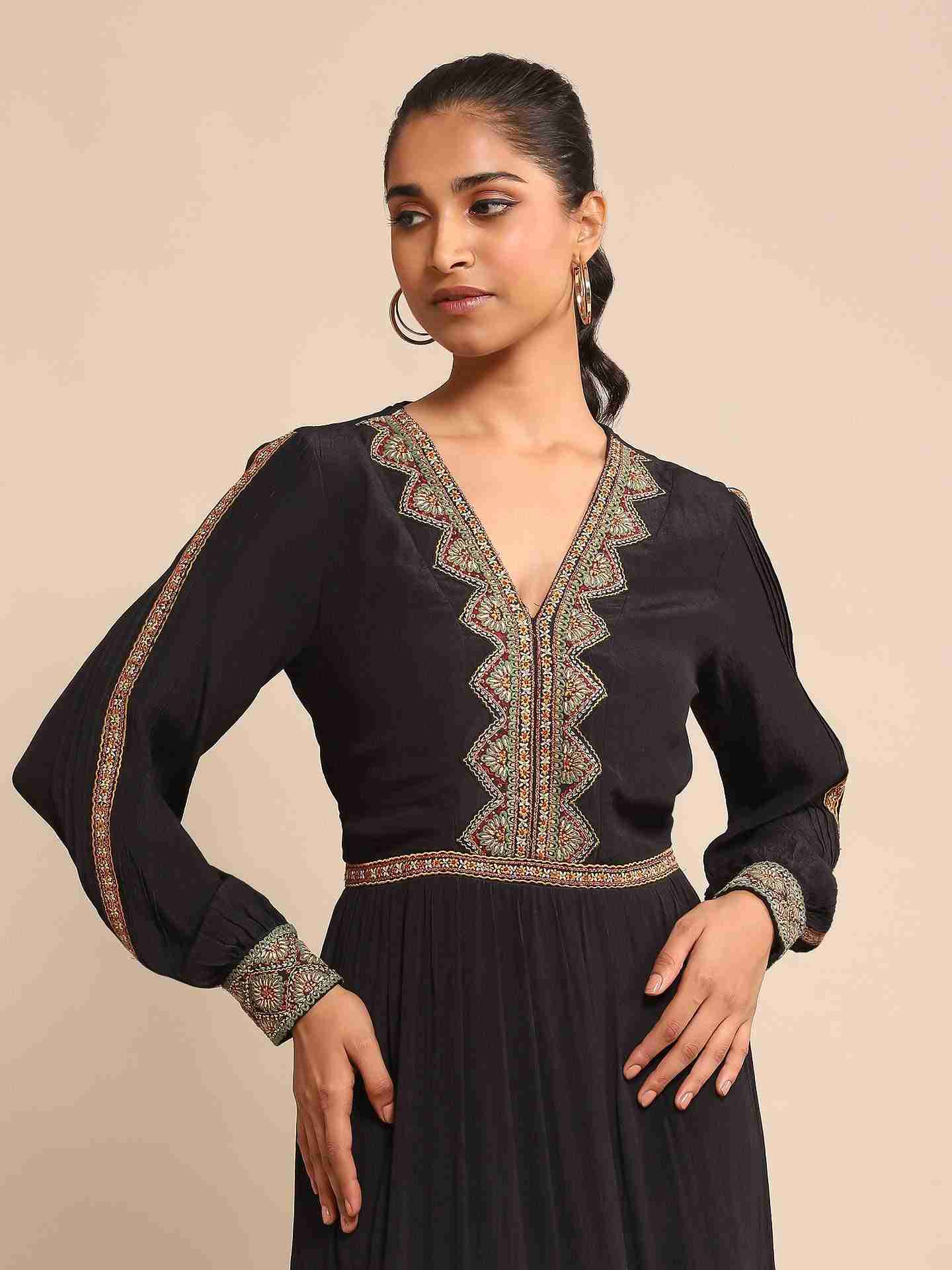 Black Zora Crepe Dress