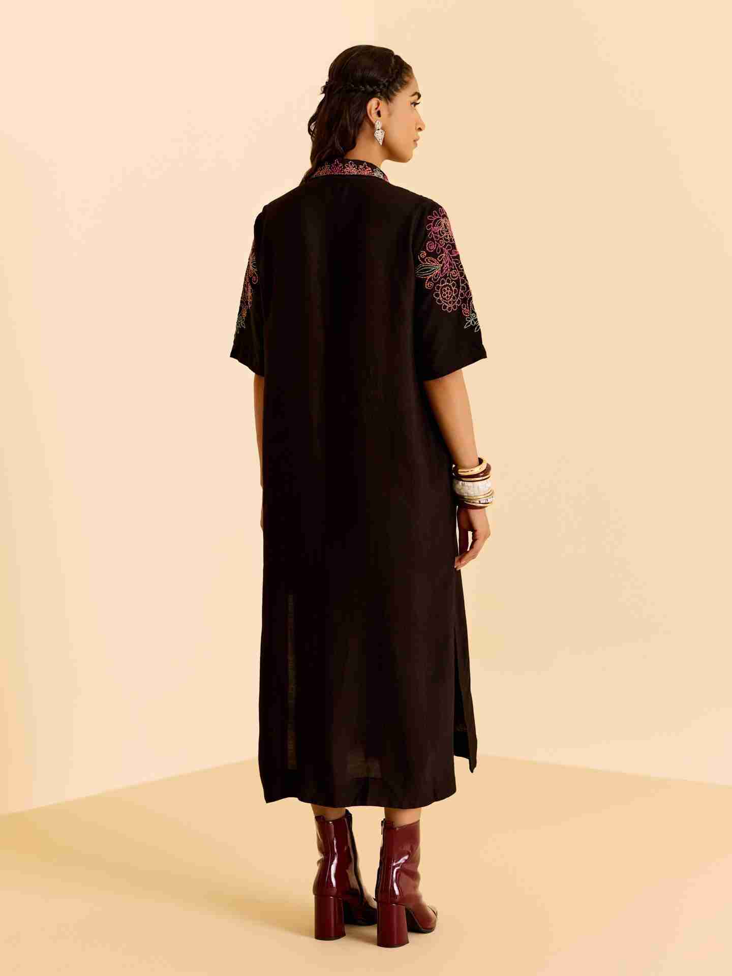 Black Twist Anchor Long Dress