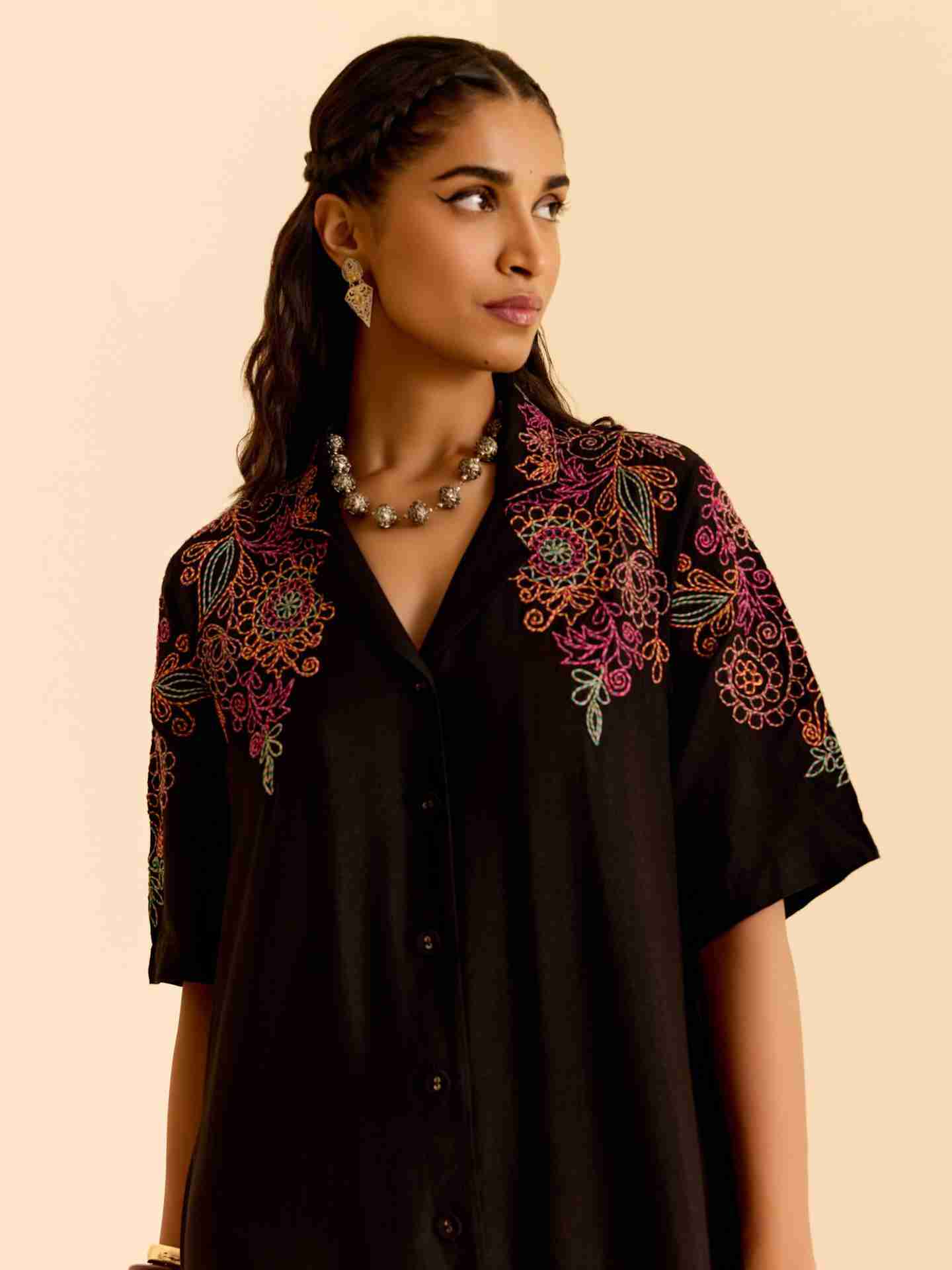 Black Twist Anchor Long Dress