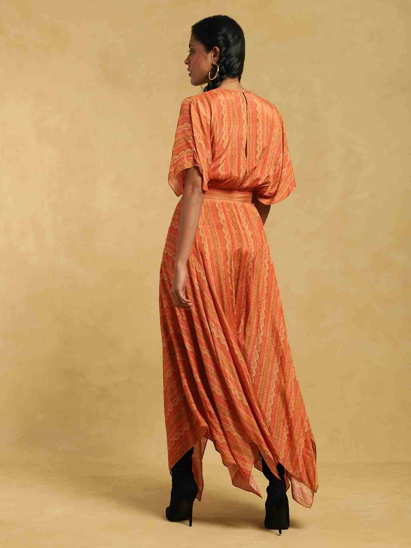 Rust Topi Kapi Kaftan Dress