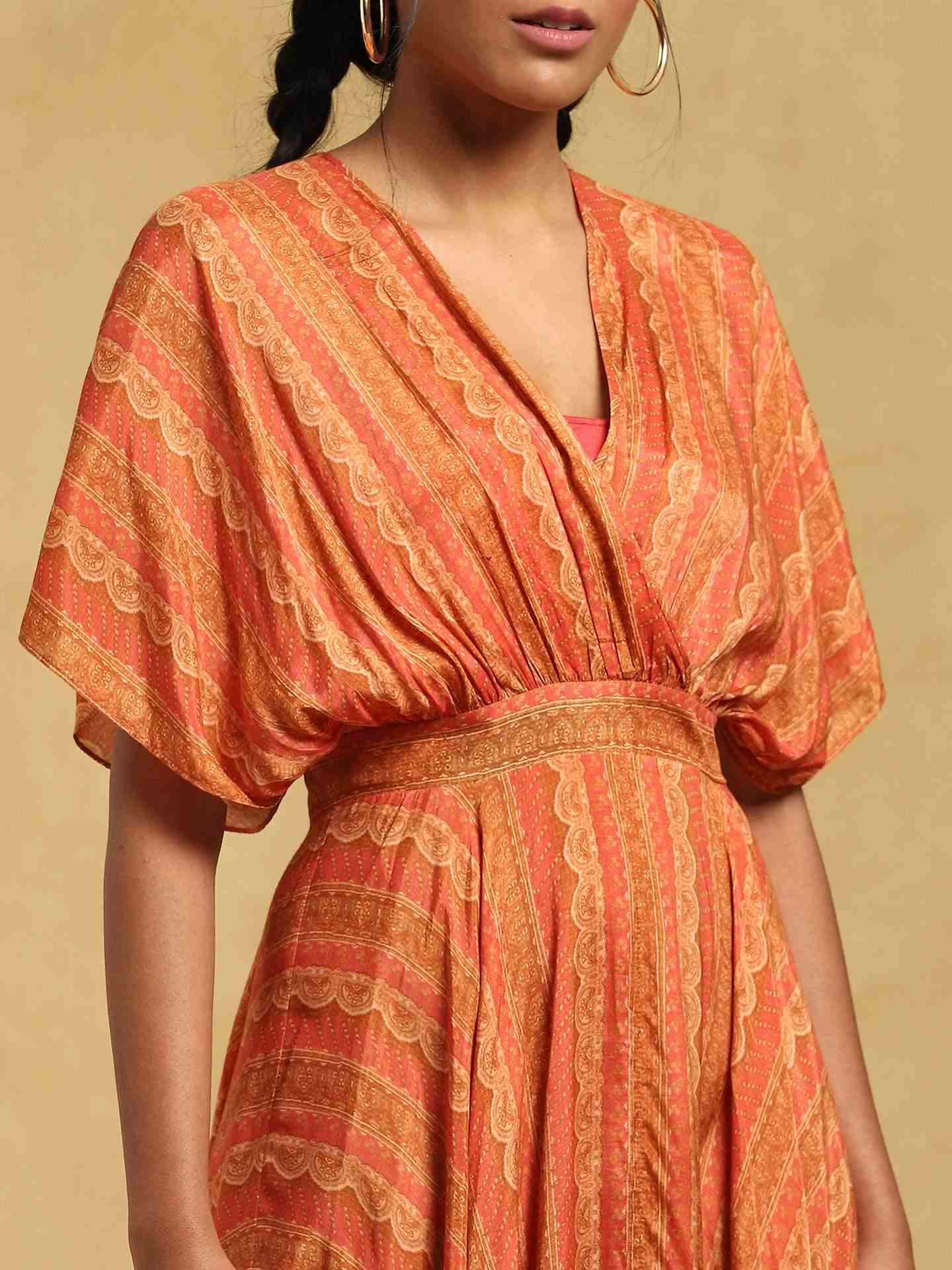 Rust Topi Kapi Kaftan Dress