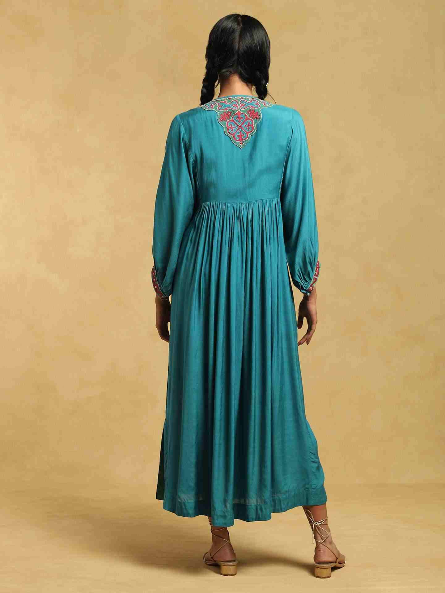 Teal Parvaz Dress
