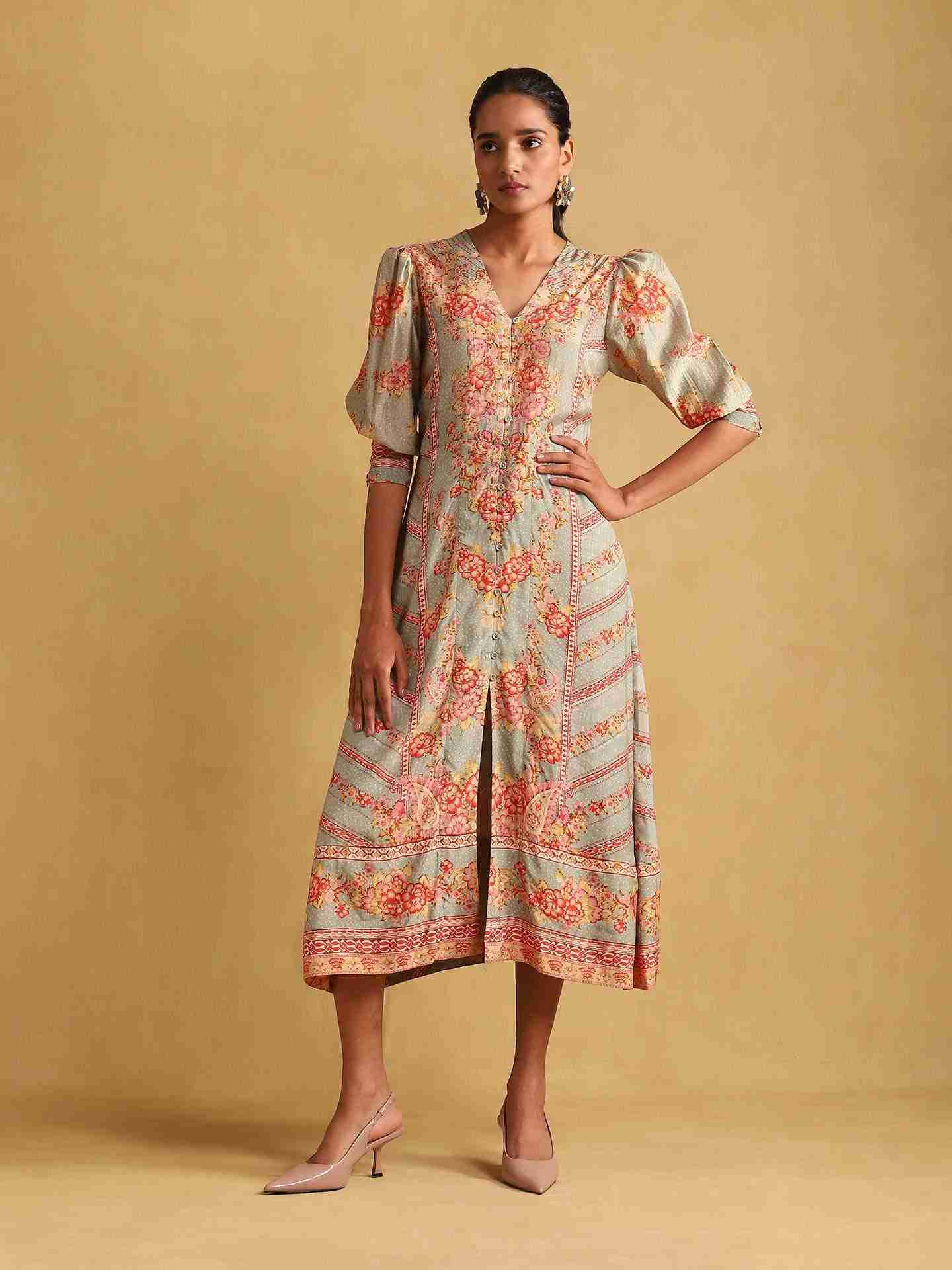 Green Ella Midi Dress