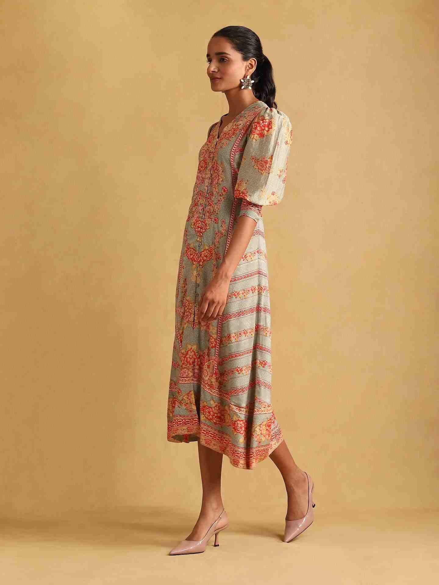 Green Ella Midi Dress