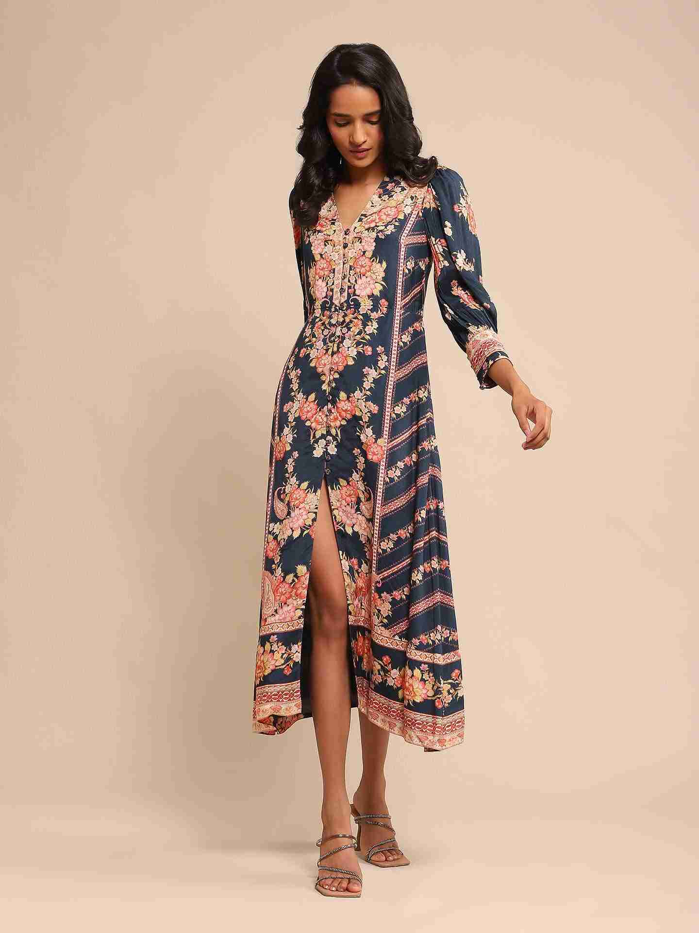 Navy Ella Midi Dress