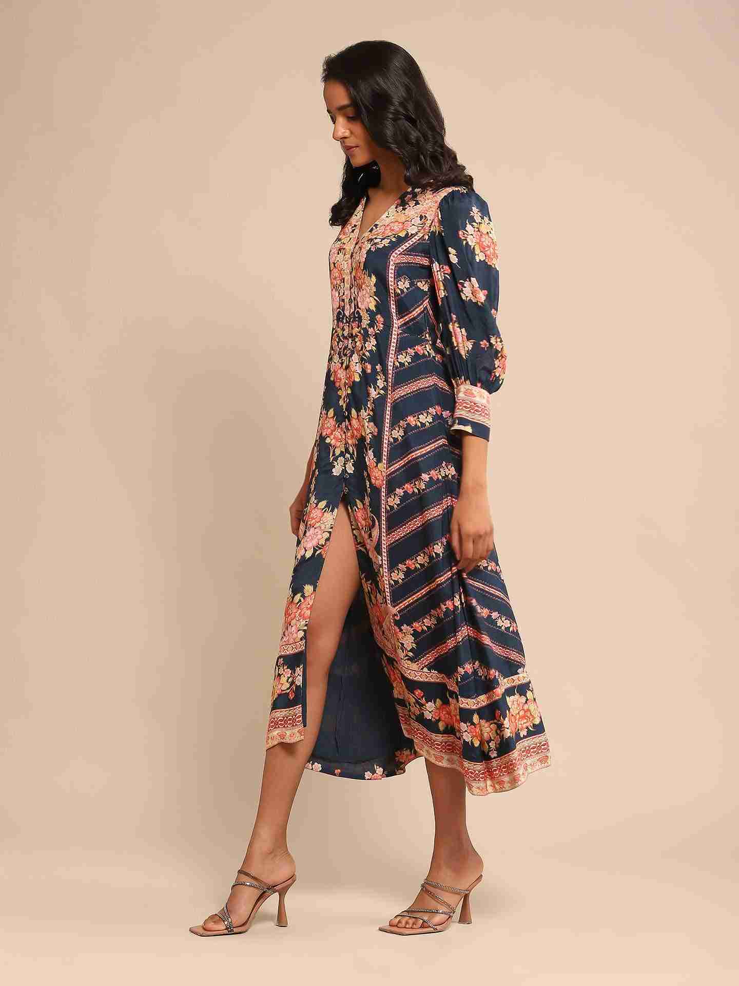 Navy Ella Midi Dress