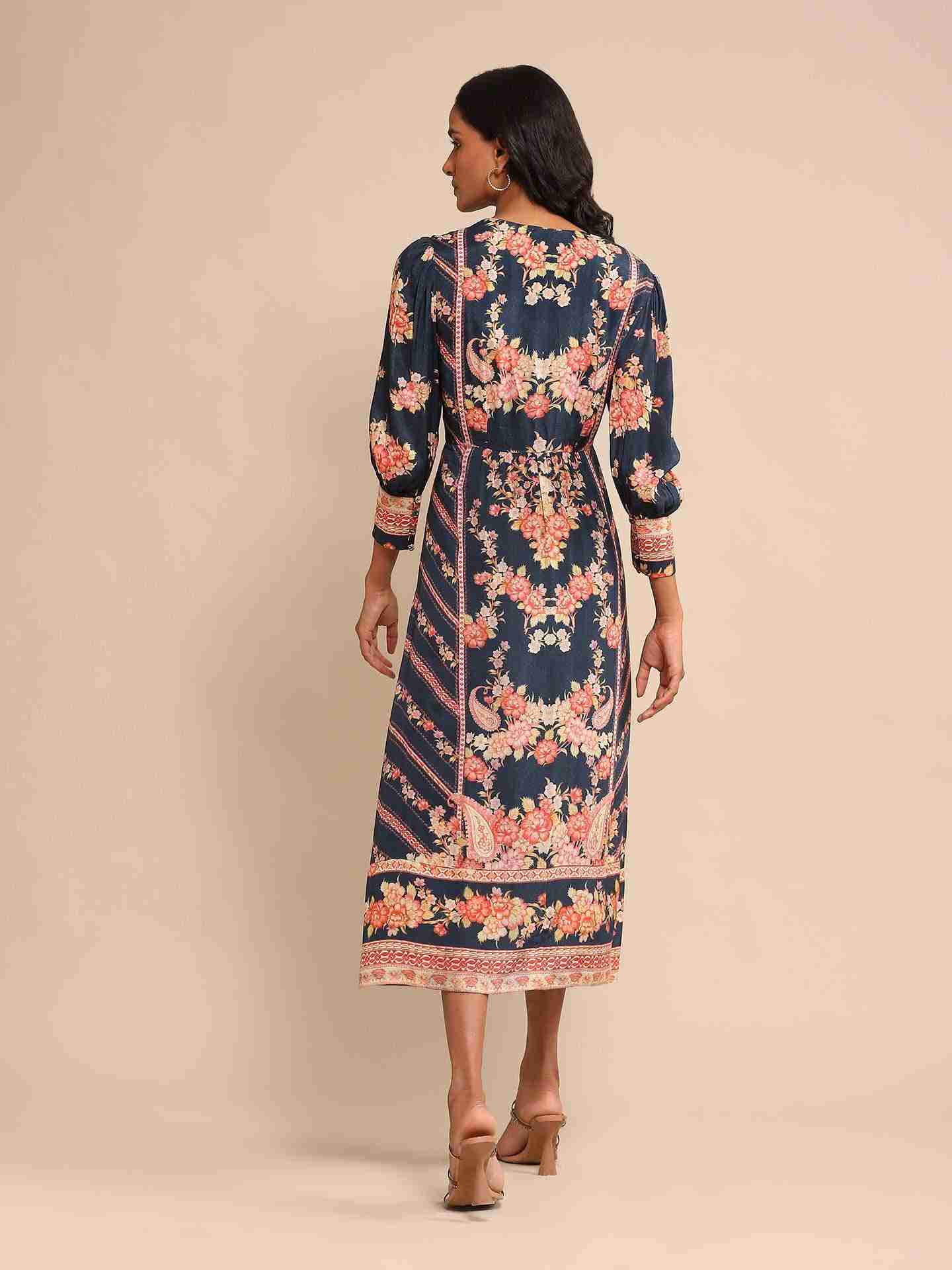 Navy Ella Midi Dress