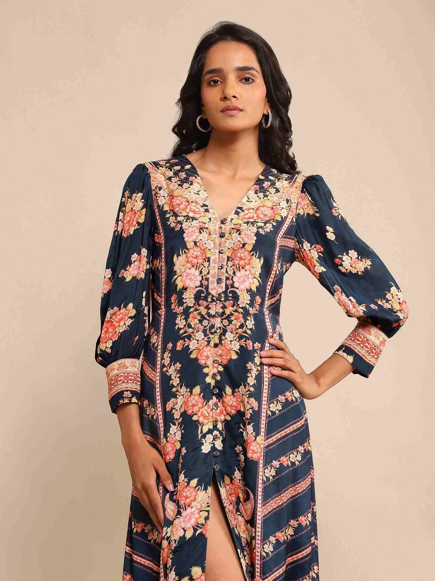 Navy Ella Midi Dress