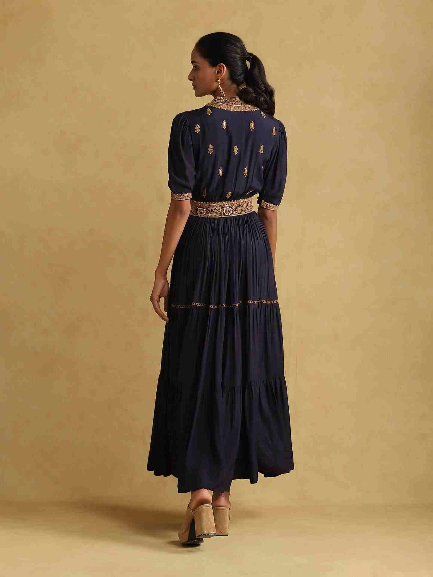 Navy Ava Solid Dress