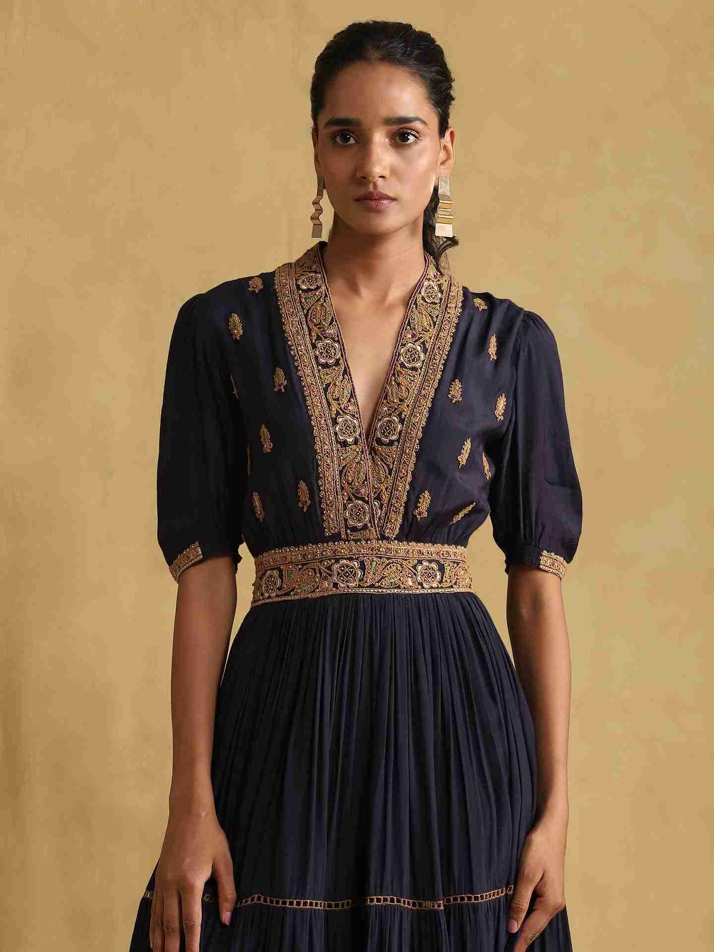 Navy Ava Solid Dress