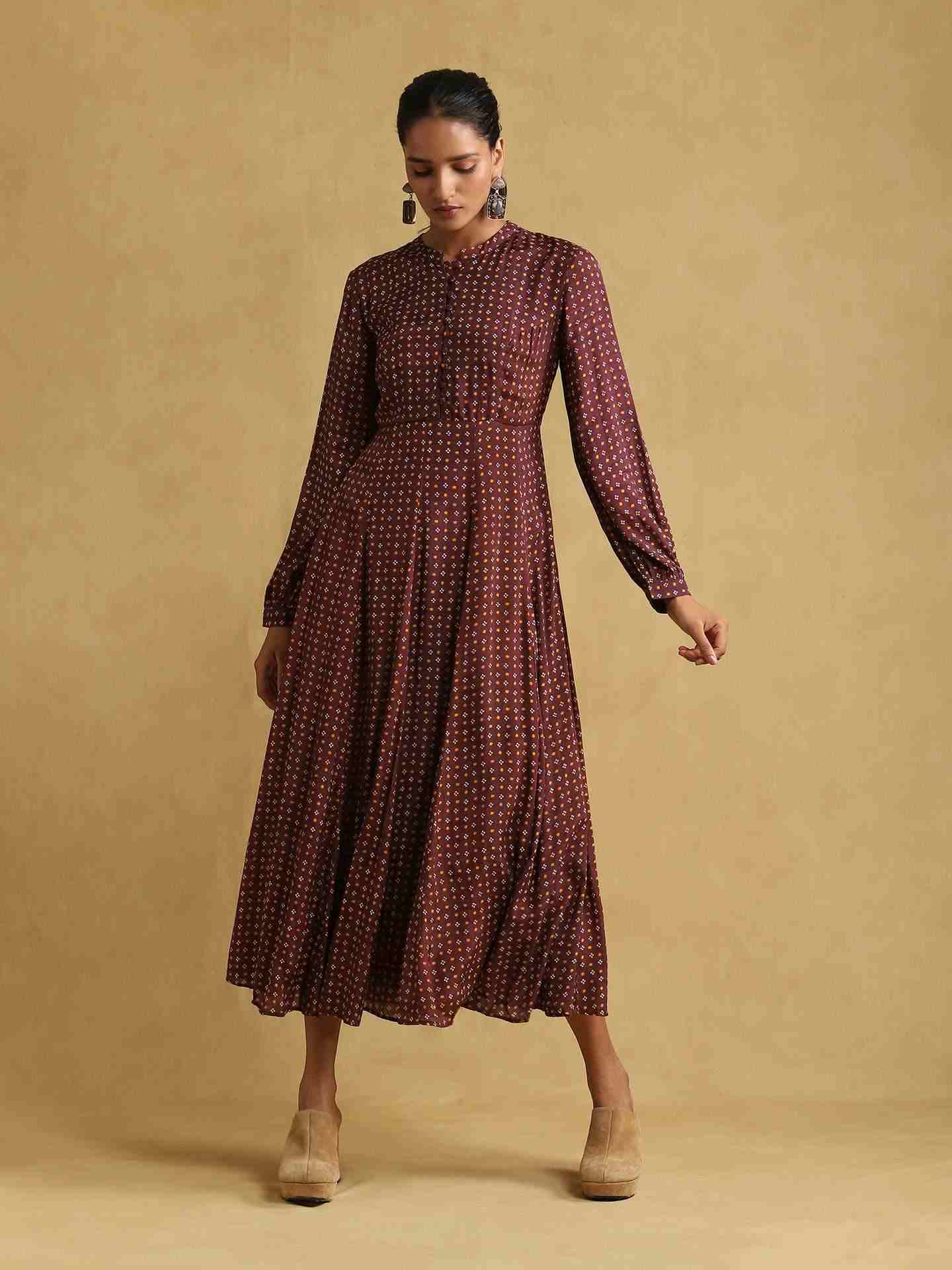 Burgundy Arabesque Dress