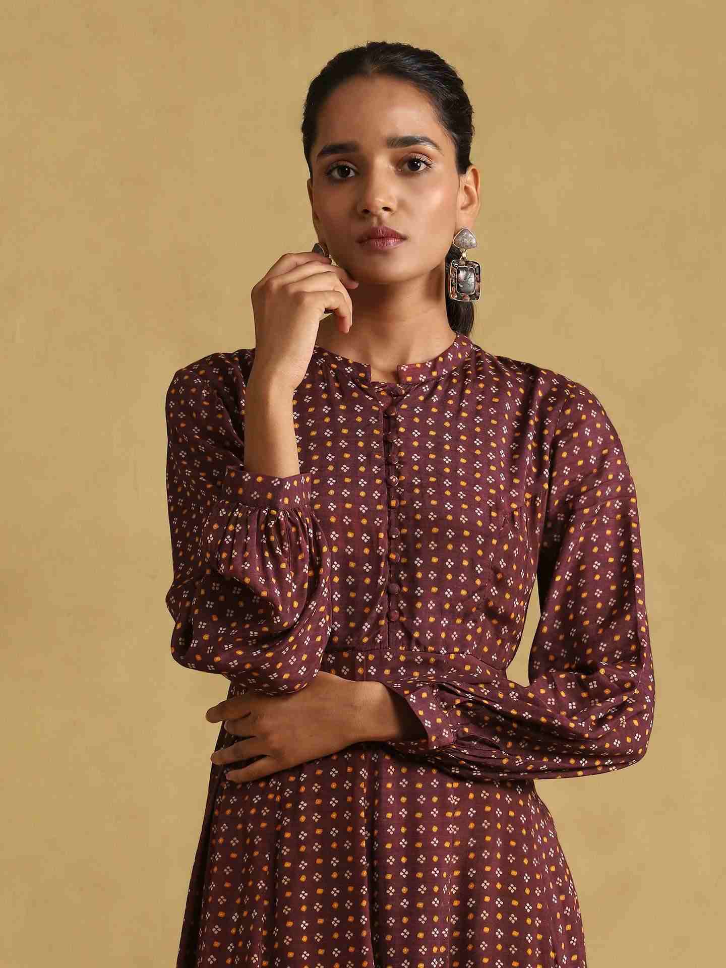 Burgundy Arabesque Dress