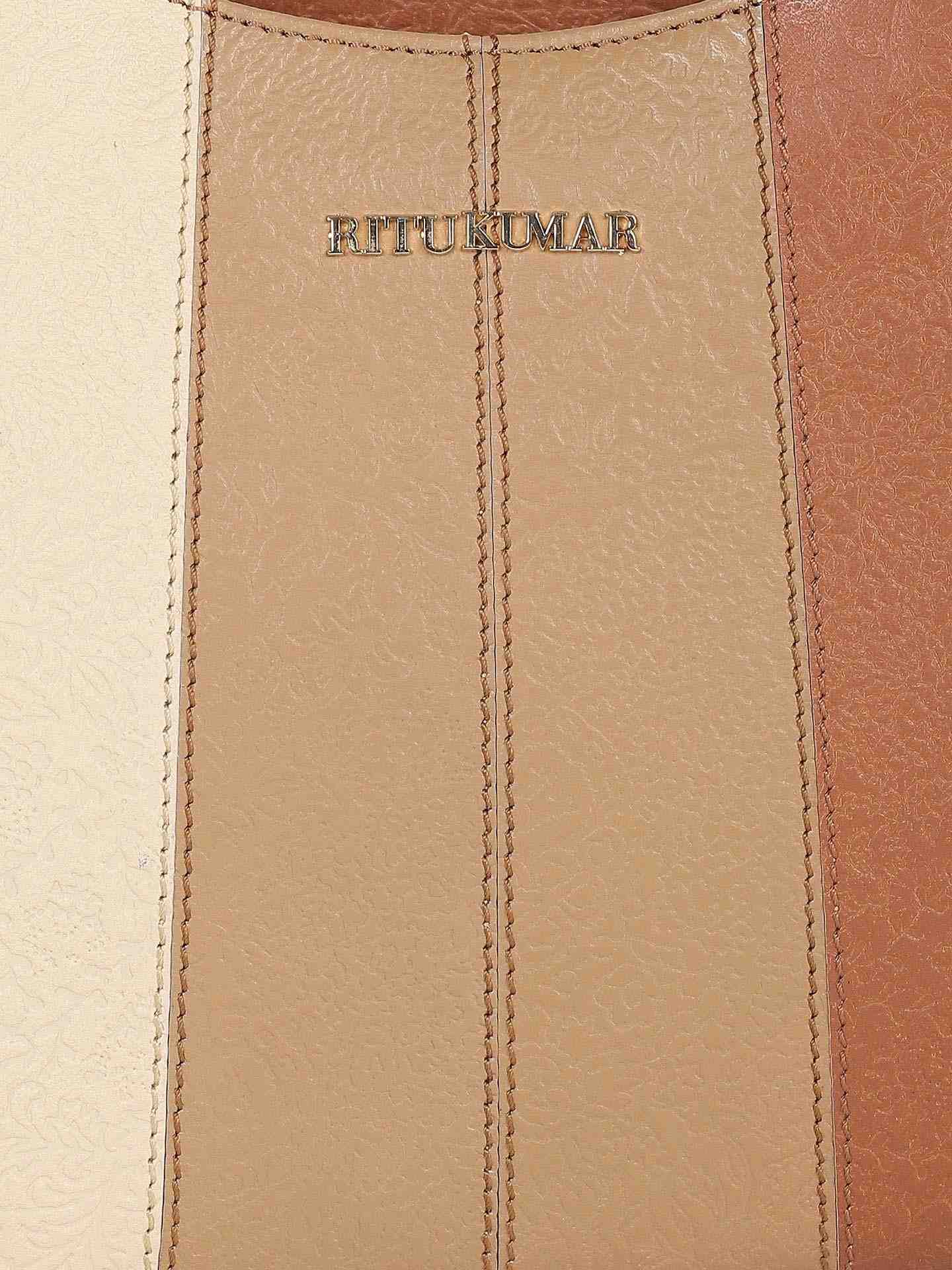 Beige Metropolis Leather Sling Bag