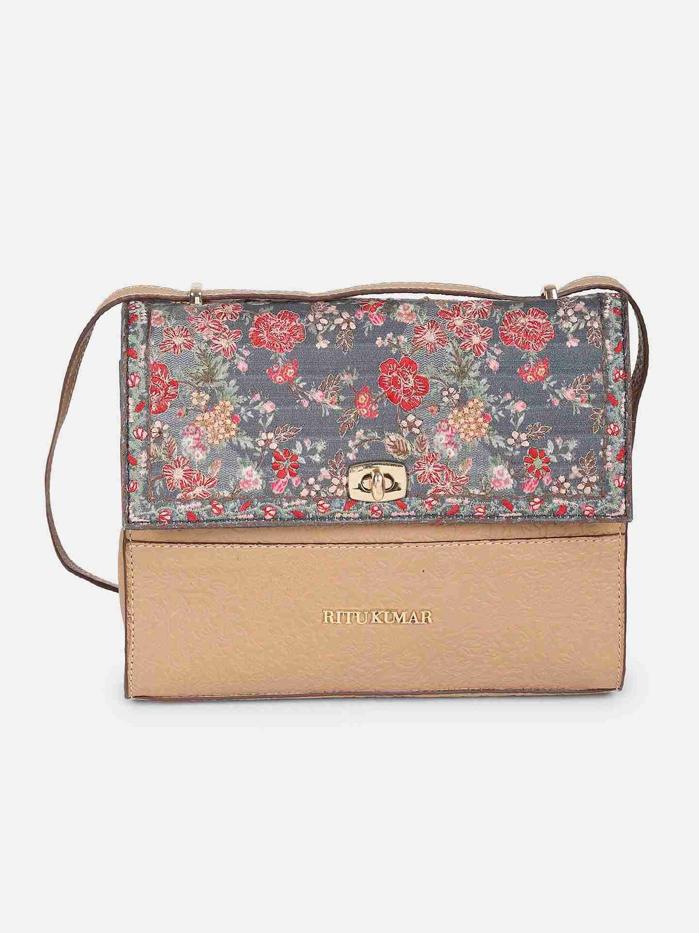 Blue Flemish Leather Sling Bag