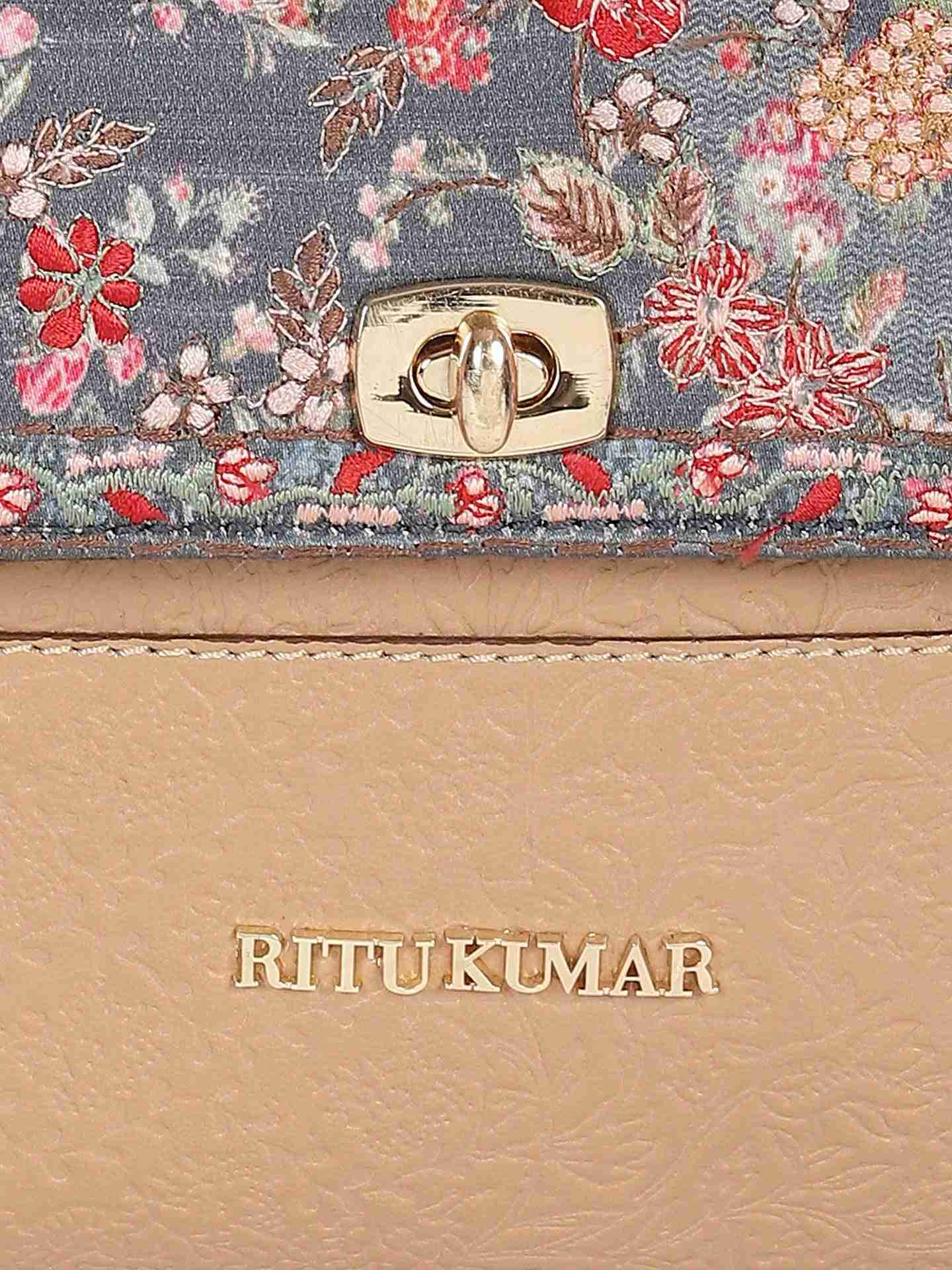 Blue Flemish Leather Sling Bag