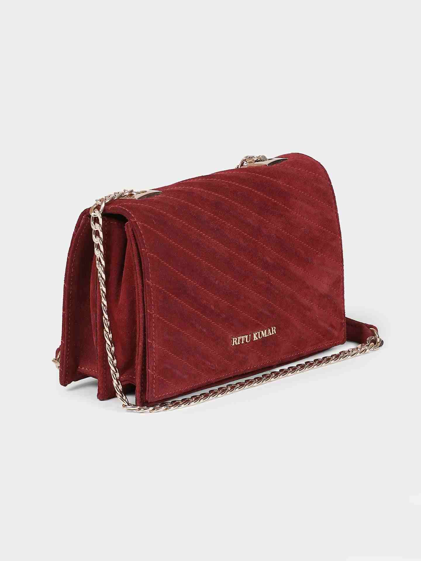 Wine Sand Dunes Suede Sling Bag