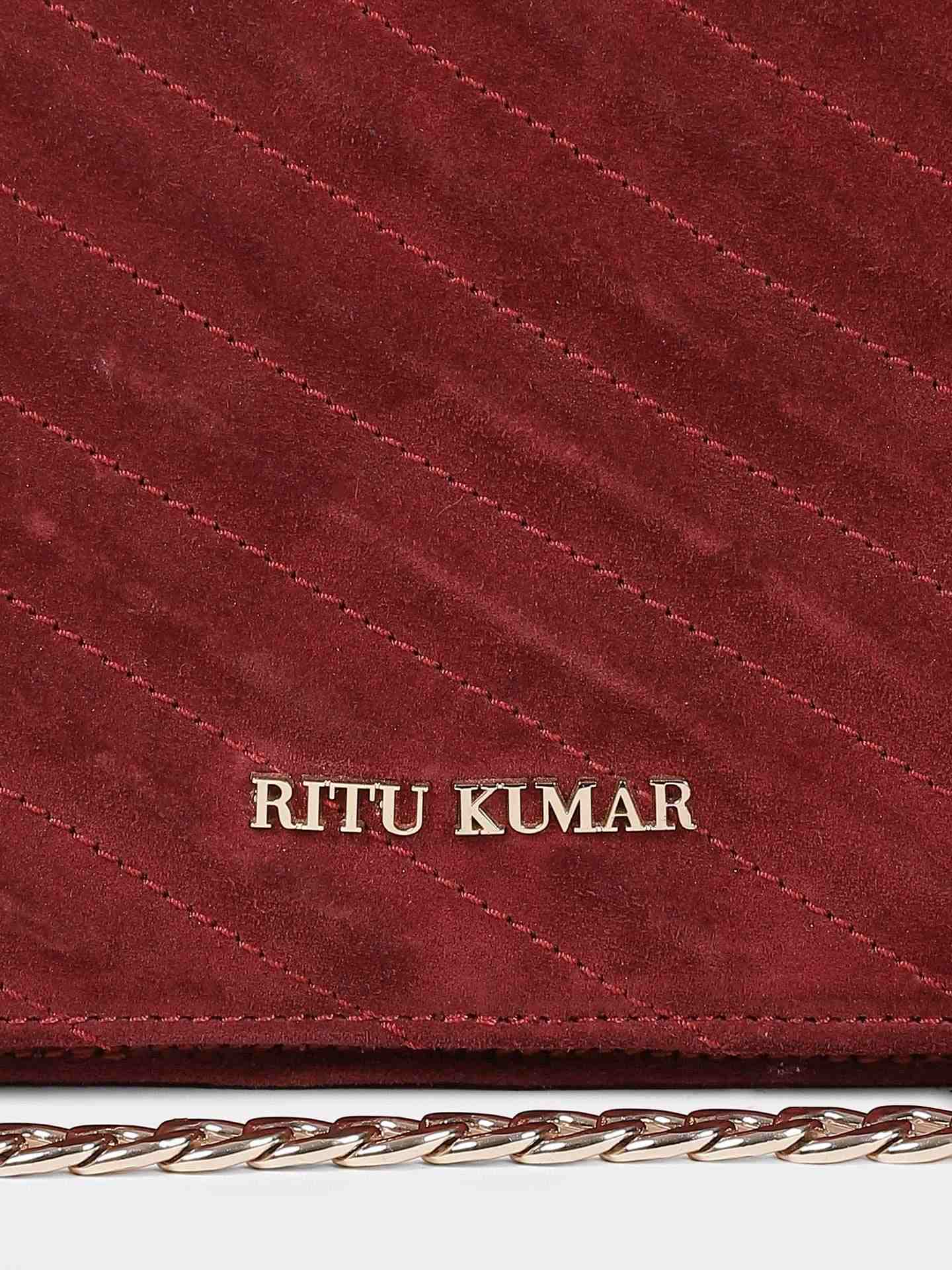 Wine Sand Dunes Suede Sling Bag