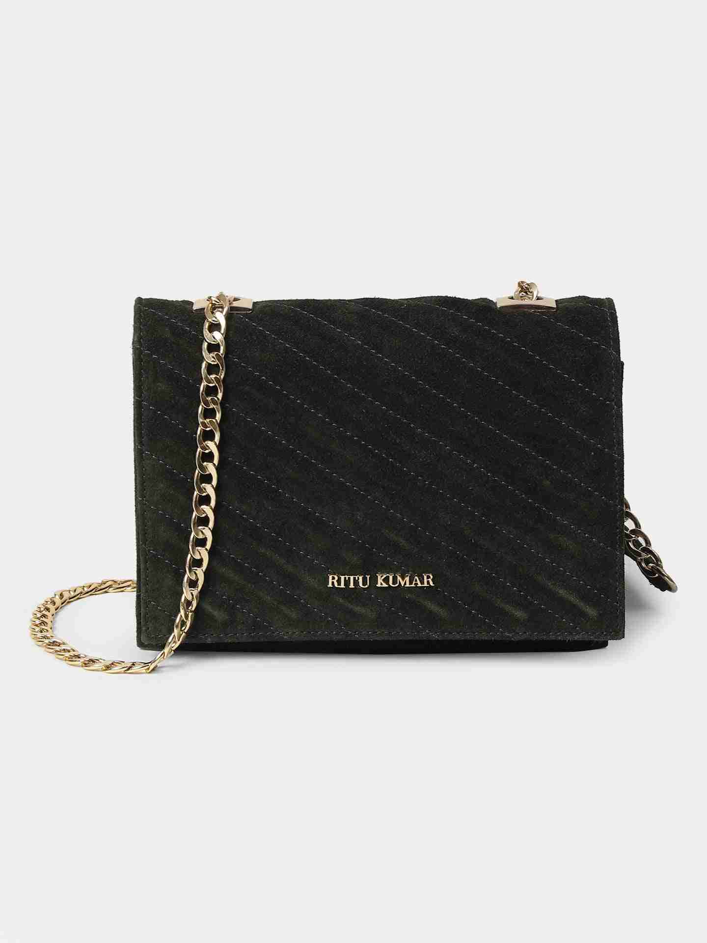 Emerald Sand Dunes Suede Sling Bag