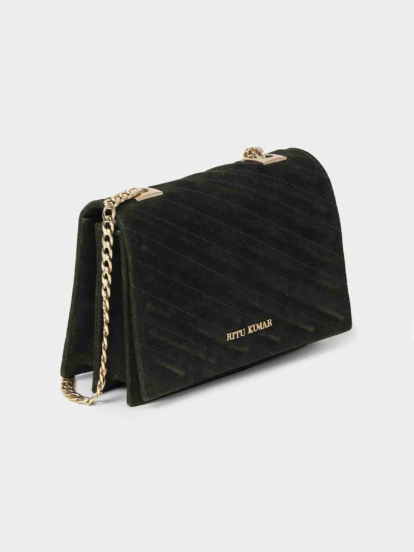 Emerald Sand Dunes Suede Sling Bag