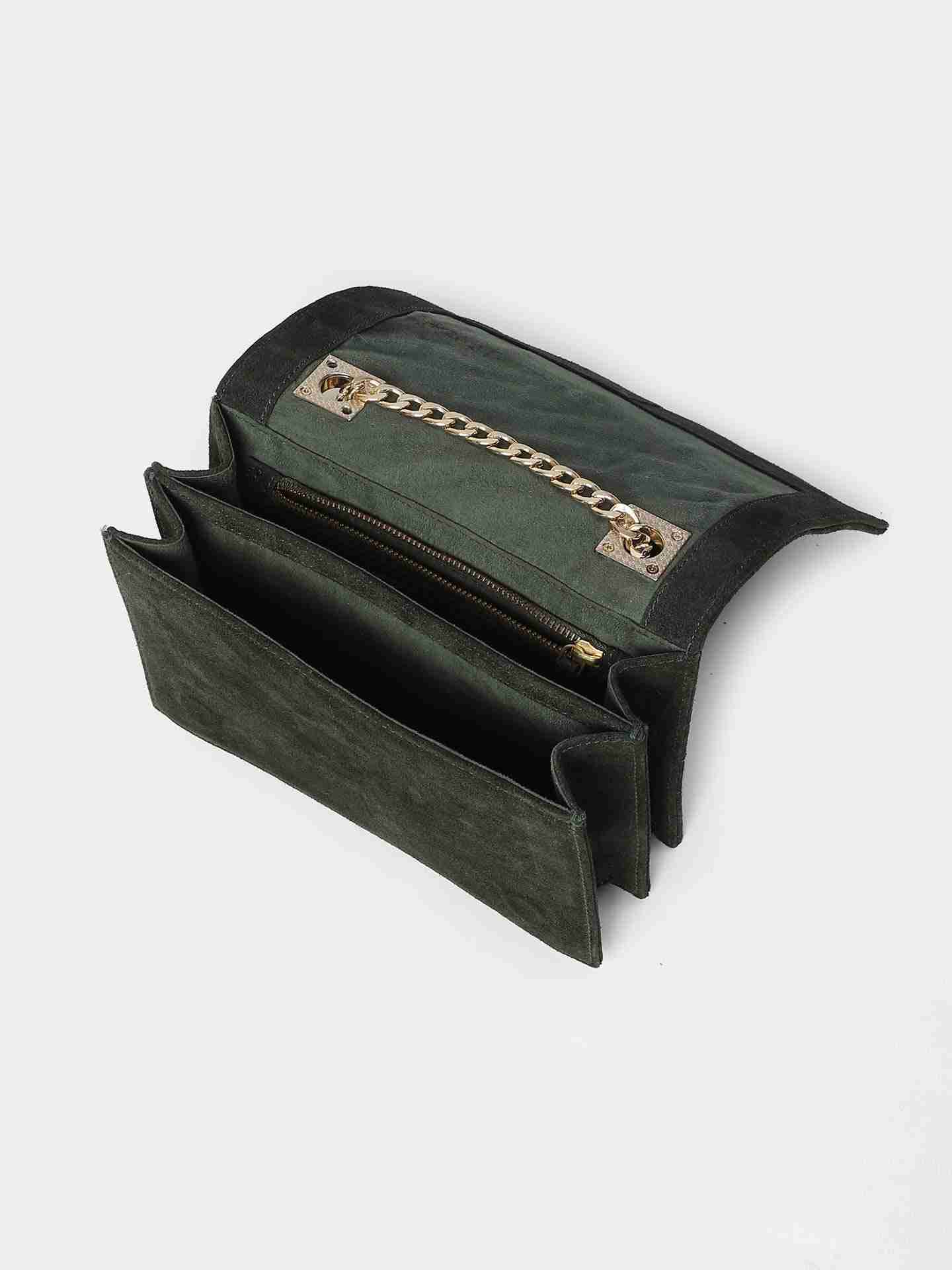 Emerald Sand Dunes Suede Sling Bag