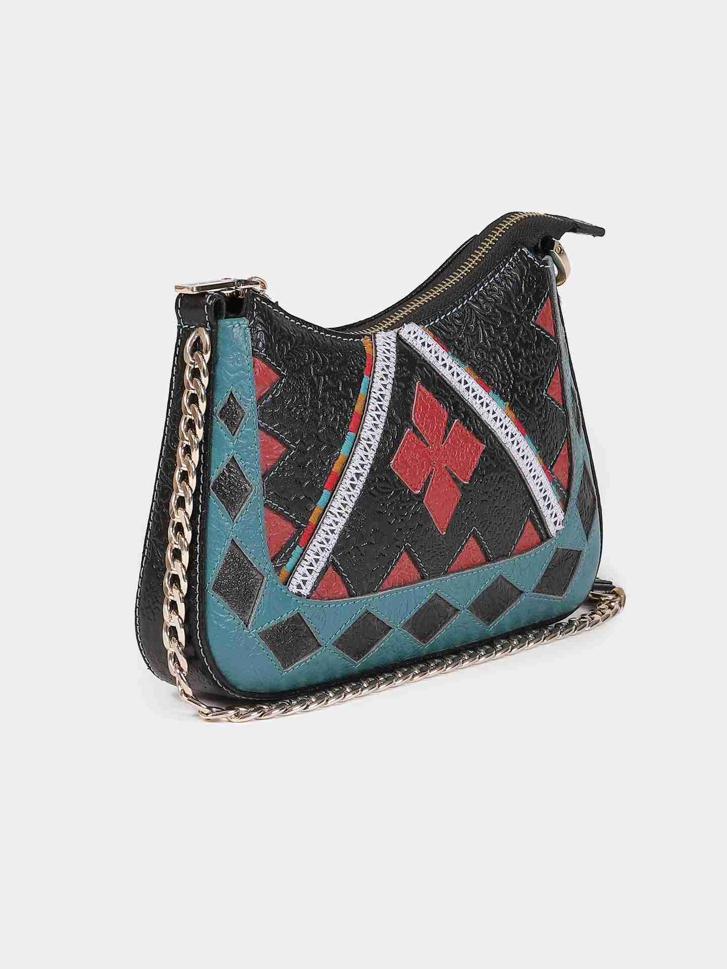 Multi-Color Shamiyana Leather Sling Bag