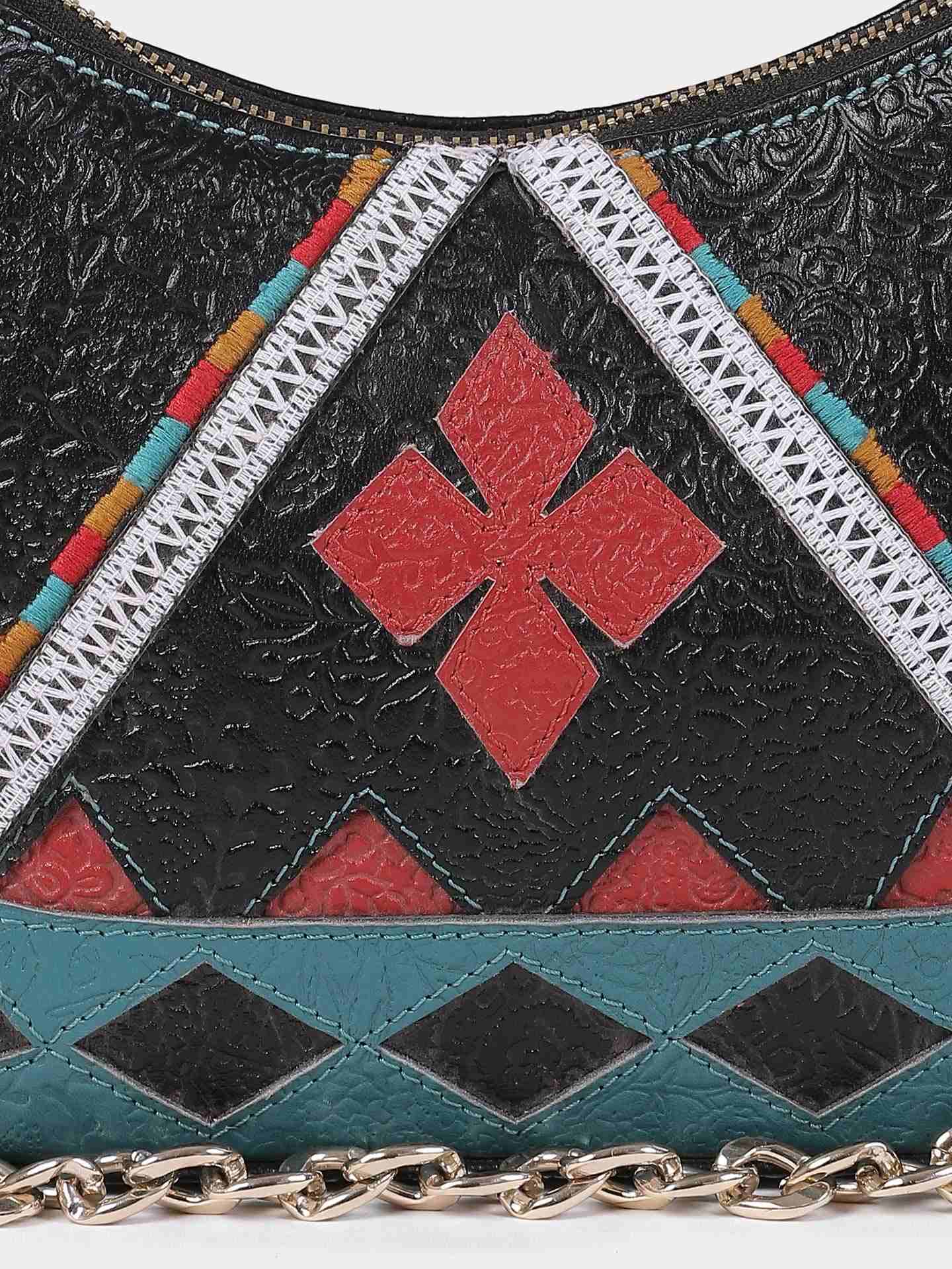 Multi-Color Shamiyana Leather Sling Bag