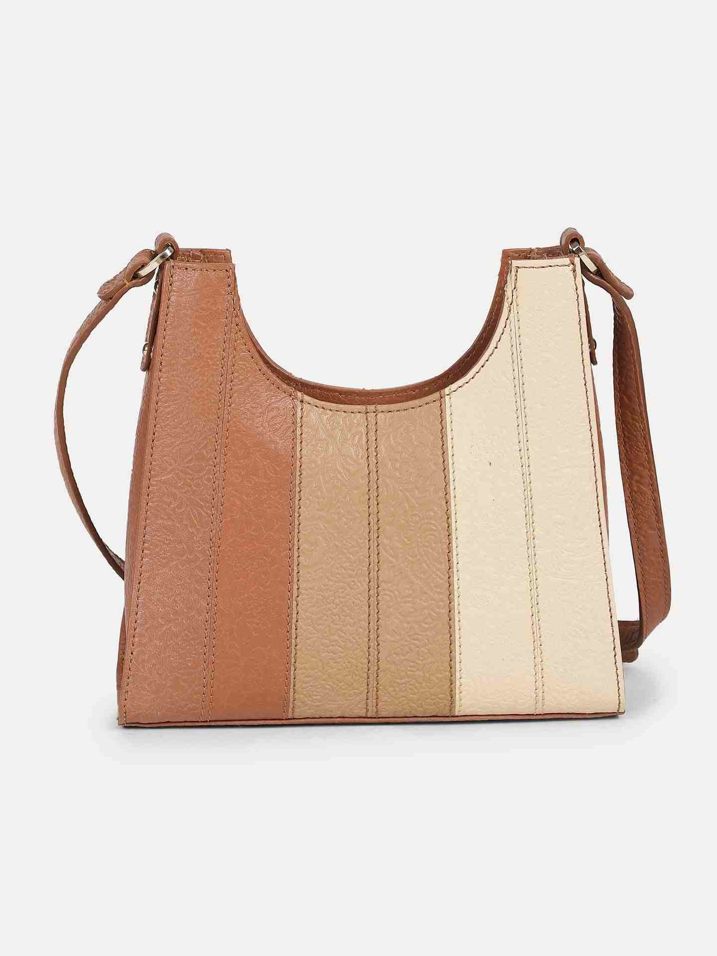 Beige Metropolis Leather Tote Bag