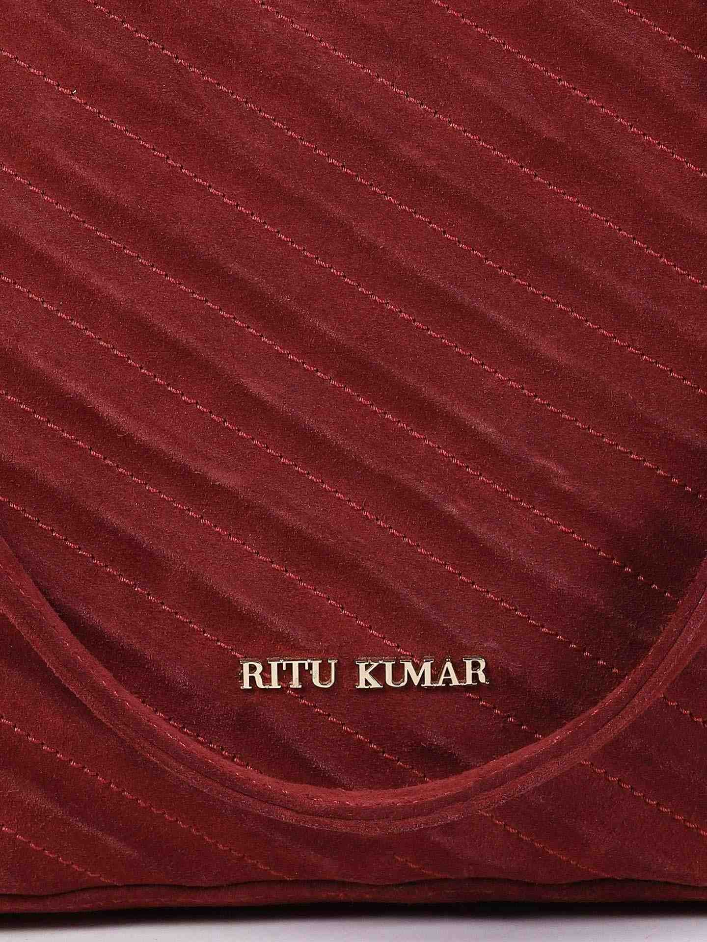 Wine Sand Dunes Suede Tote Bag