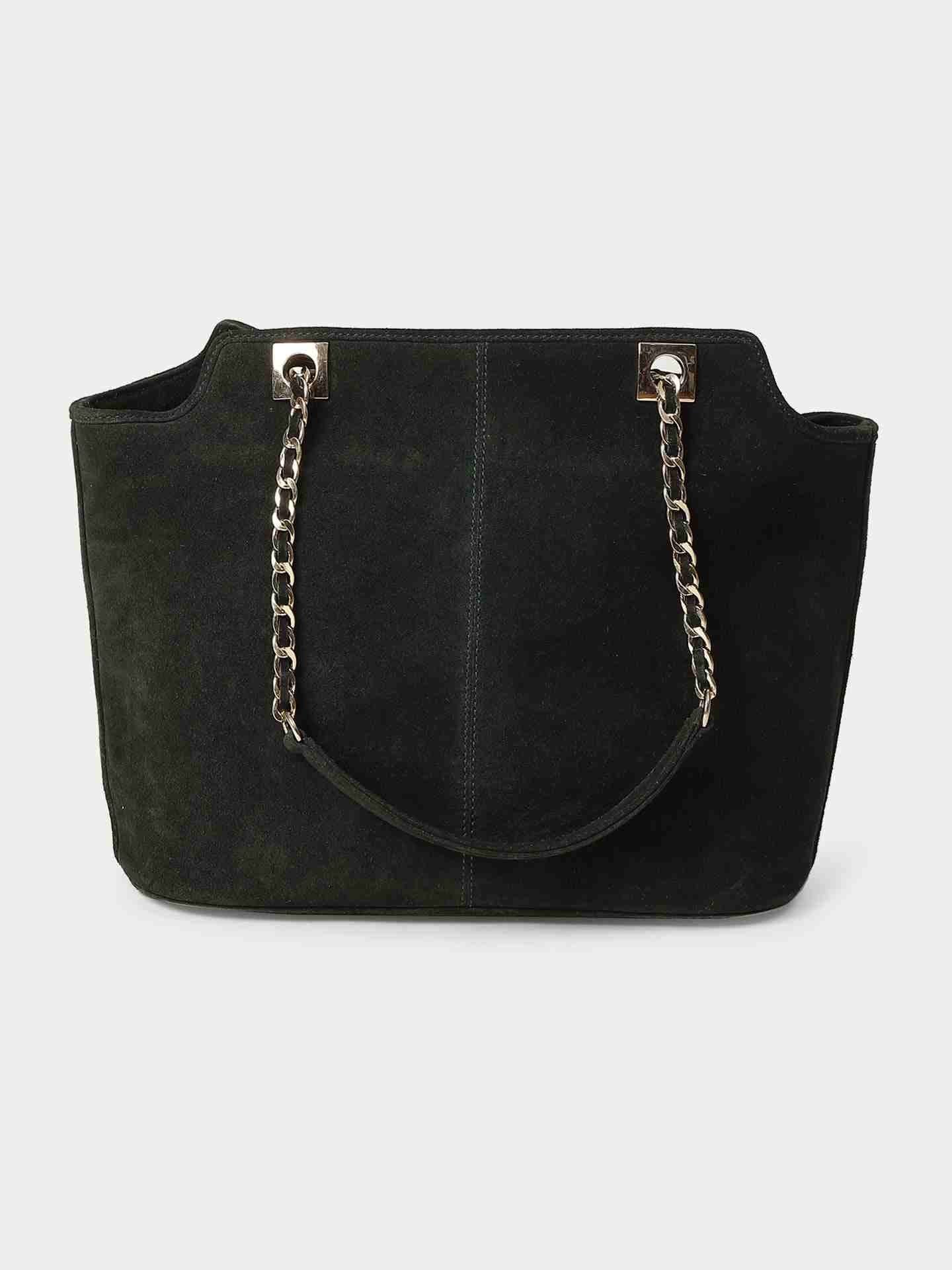 Emerald Sand Dunes Suede Tote Bag