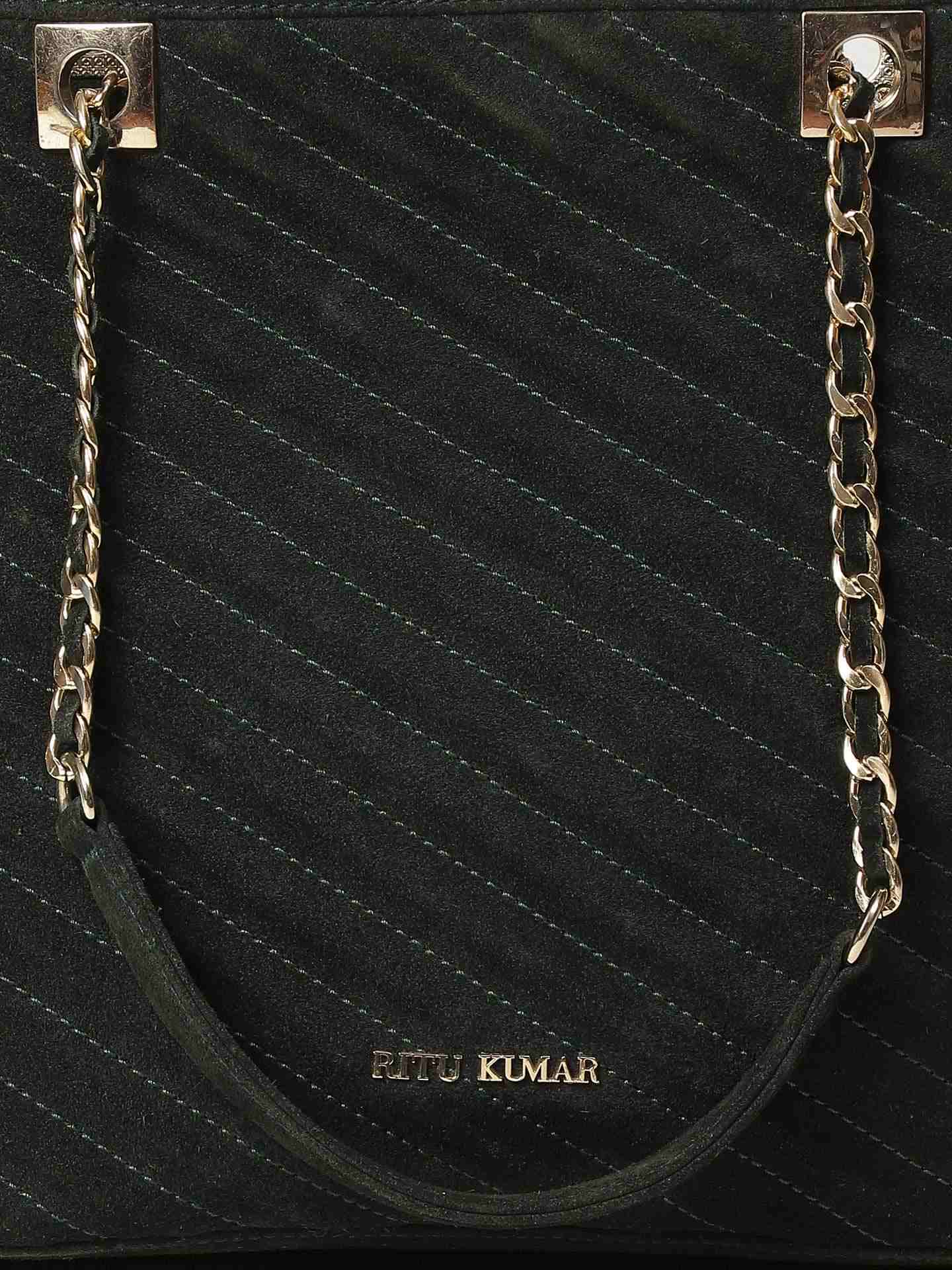 Emerald Sand Dunes Suede Tote Bag