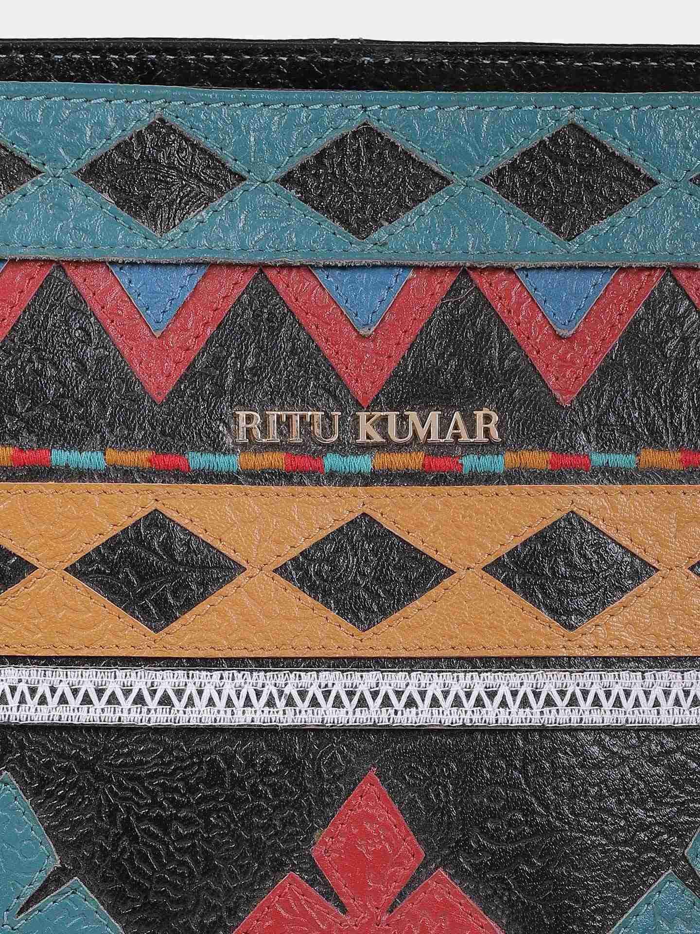 Multi-Color Shamiyana Leather Hand-Held Bag