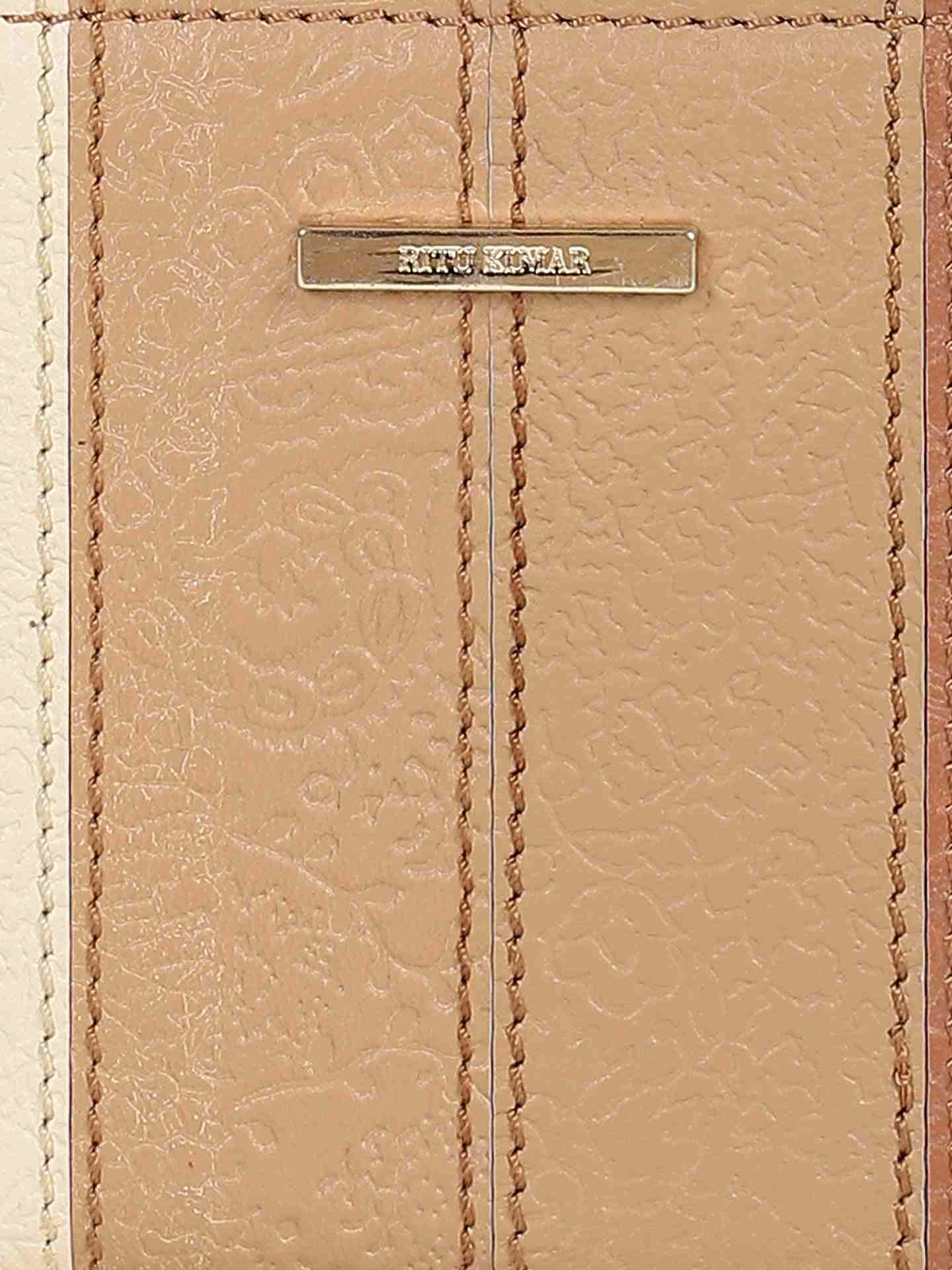 Beige Metropolis Leather Wallet