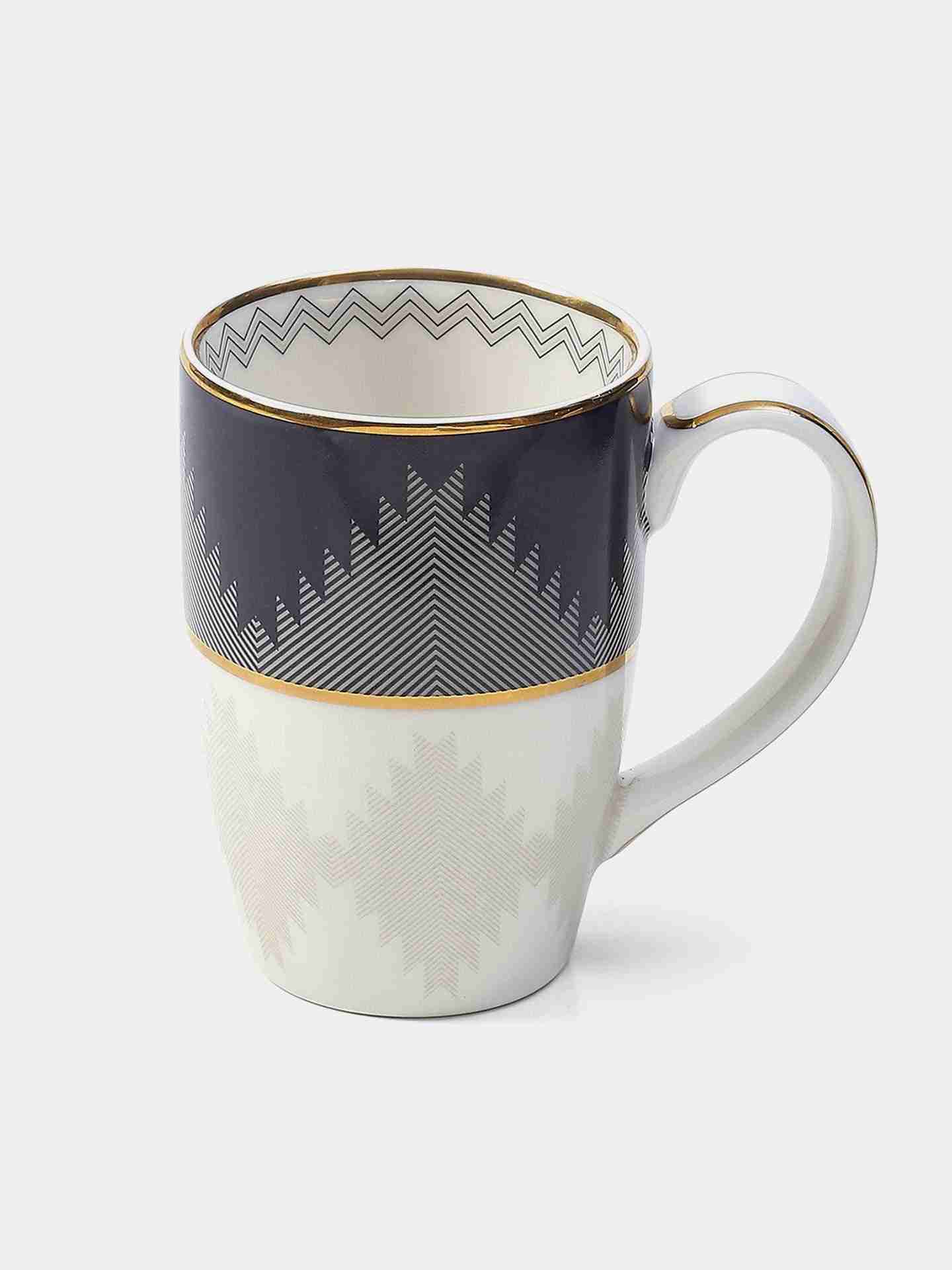 Gray & Blue Ikat Mug (Set Of 2)
