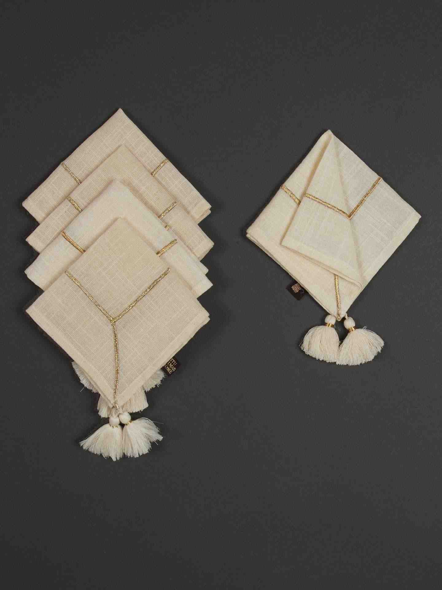 Ivory Cochin Cotton Cocktail Napkin (Set Of 4)