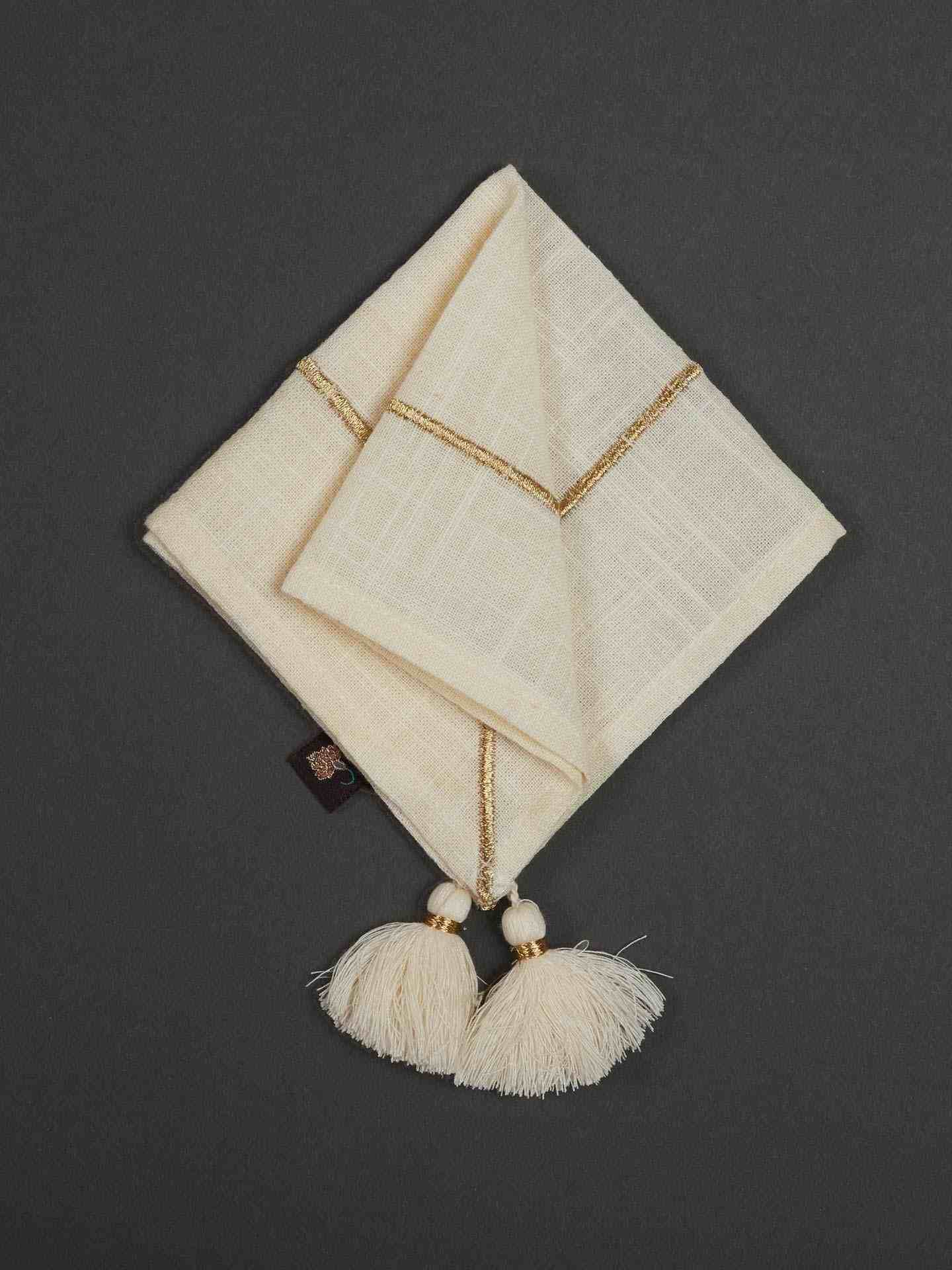 Ivory Cochin Cotton Cocktail Napkin (Set Of 4)