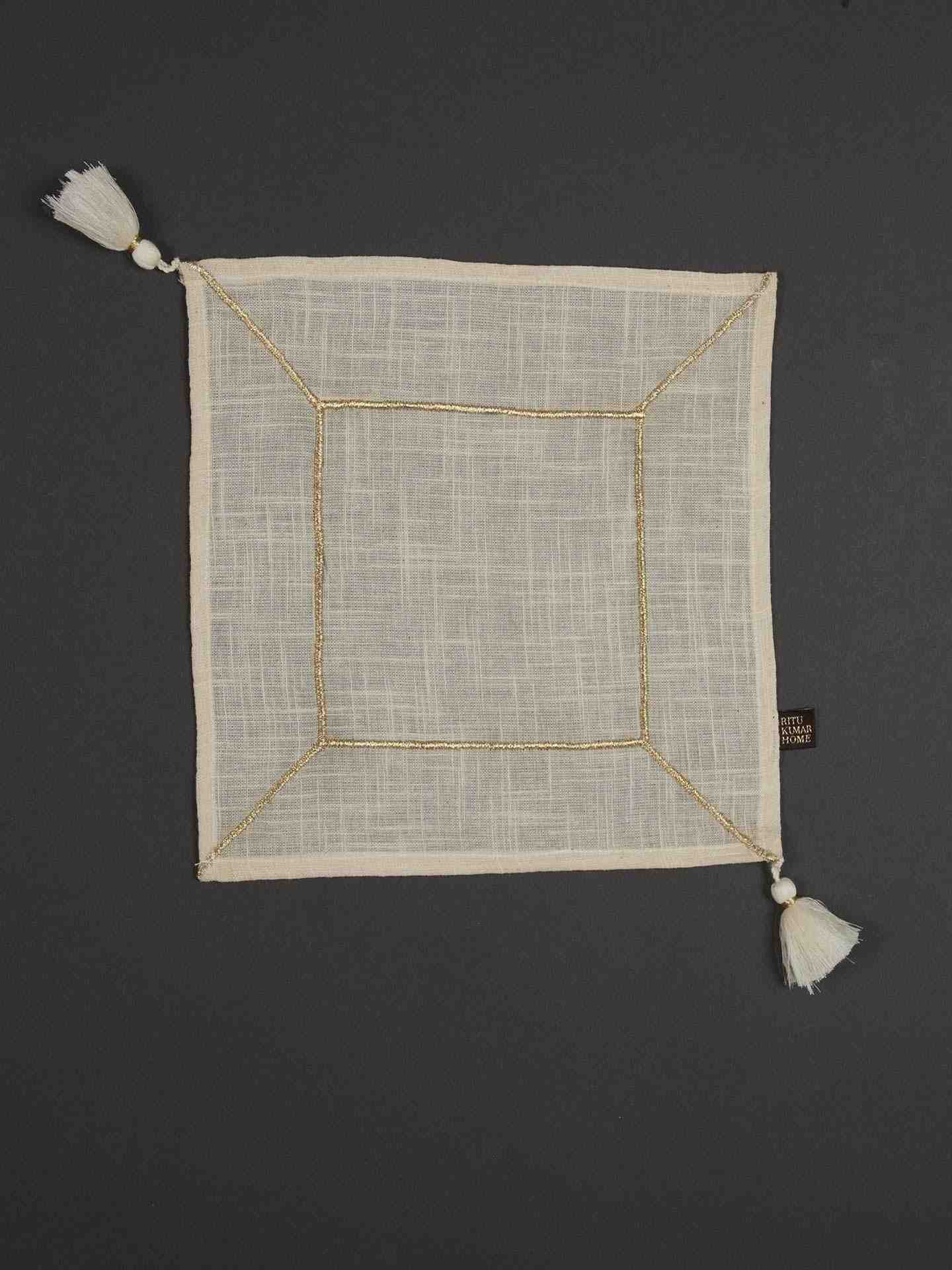 Ivory Cochin Cotton Cocktail Napkin (Set Of 4)