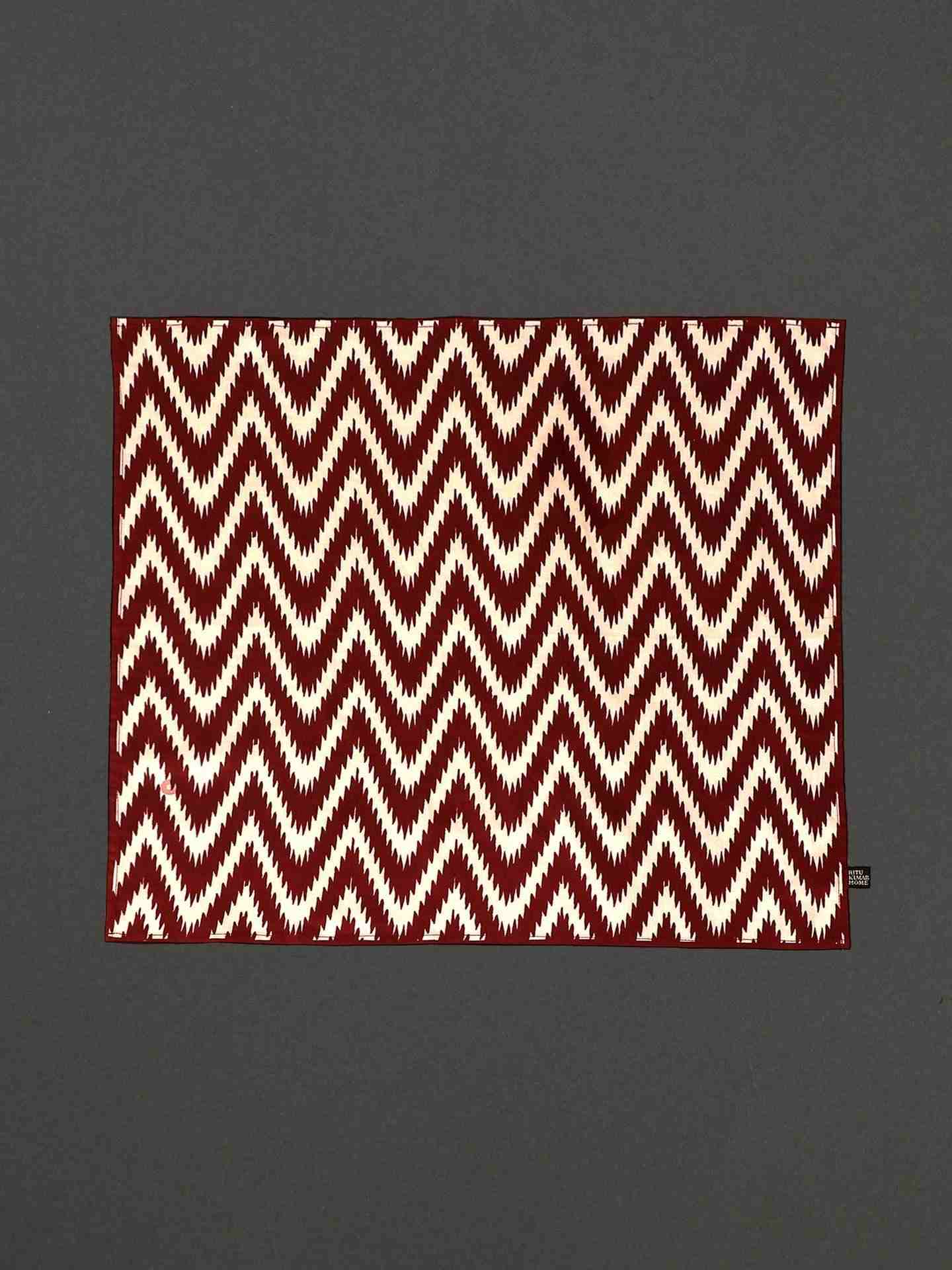 Ecru & Red Flora Cotton Napkin (Set Of 2)