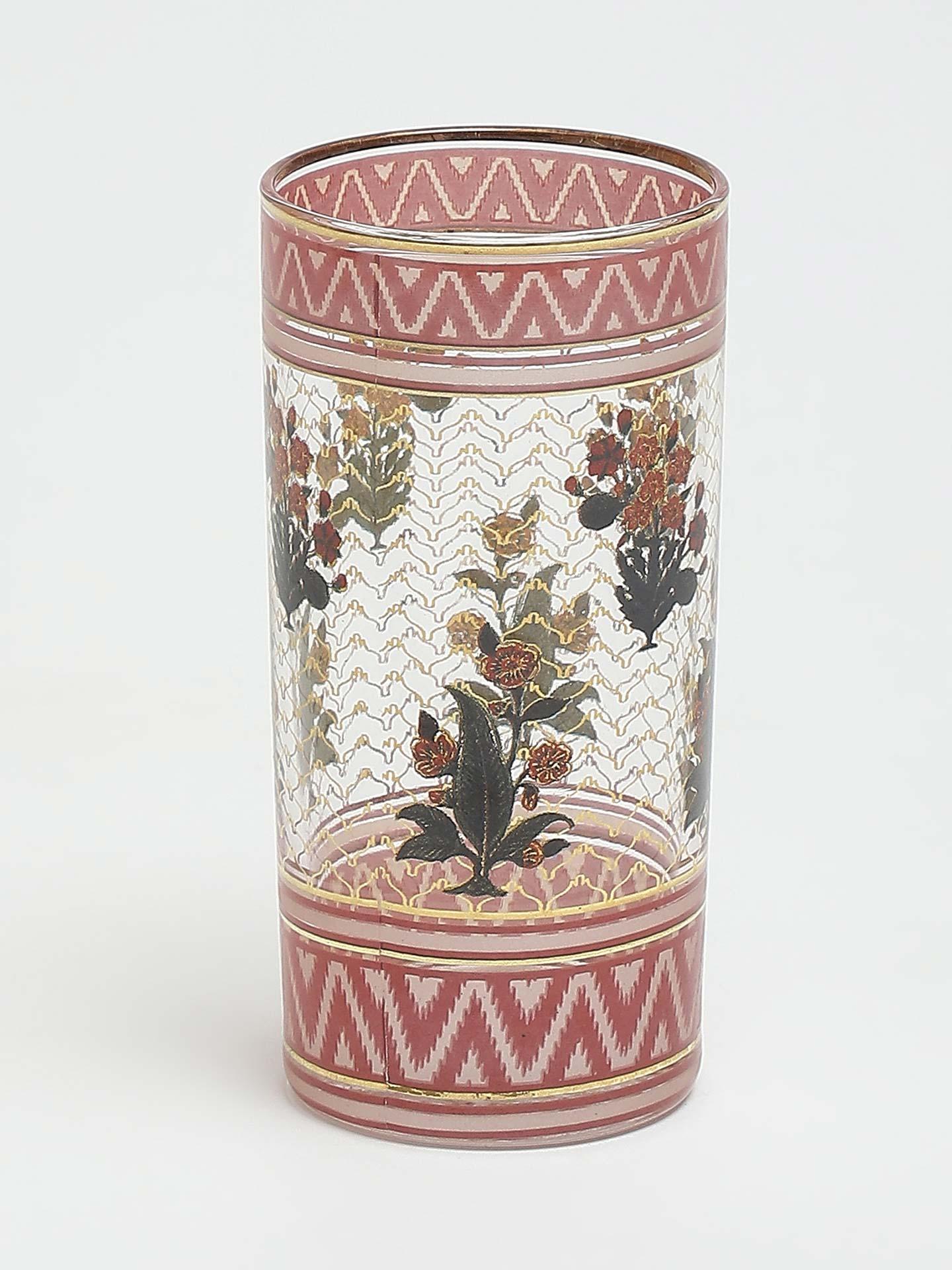 Ecru & Red Flora Platter (Set Of 2)