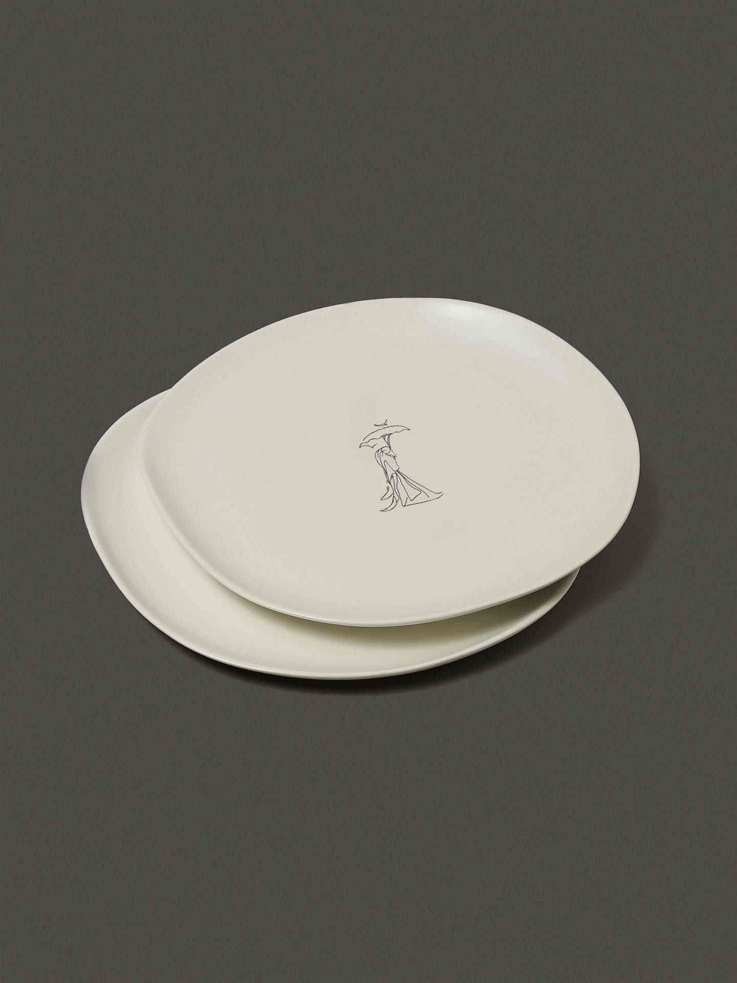 White Jaisalmer Dinner Plate (Set Of 2)
