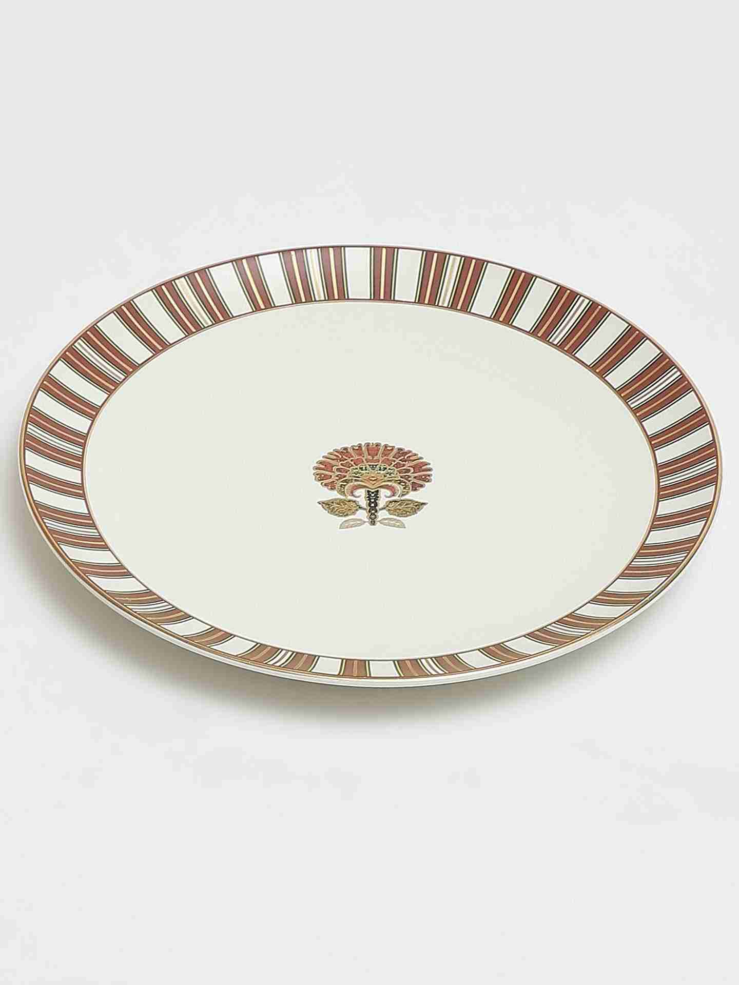 Beige Kashmiri Booti Platter (Set Of 2)