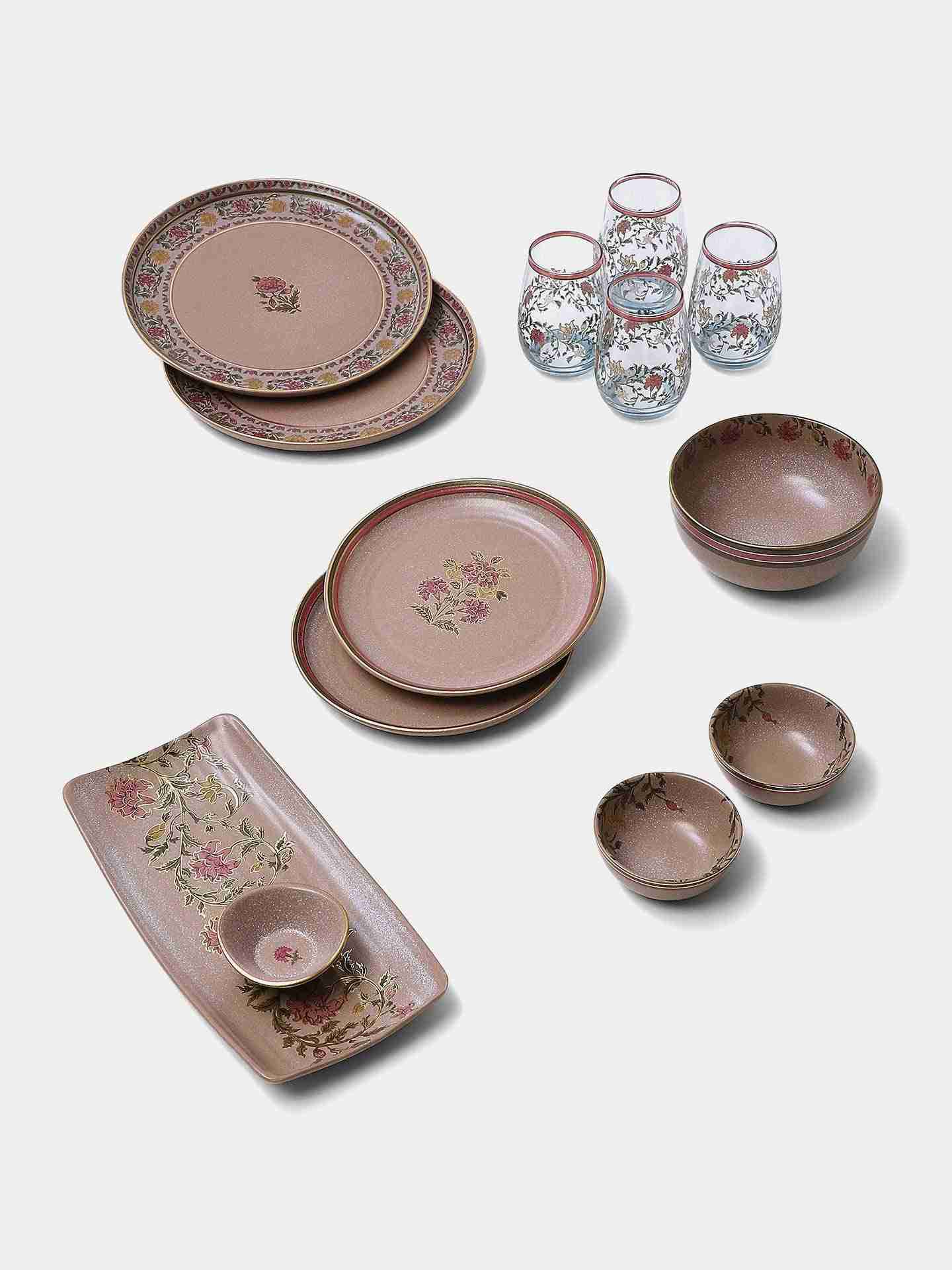 Pink & Beige Koshambi Side Plate (Set Of 2)