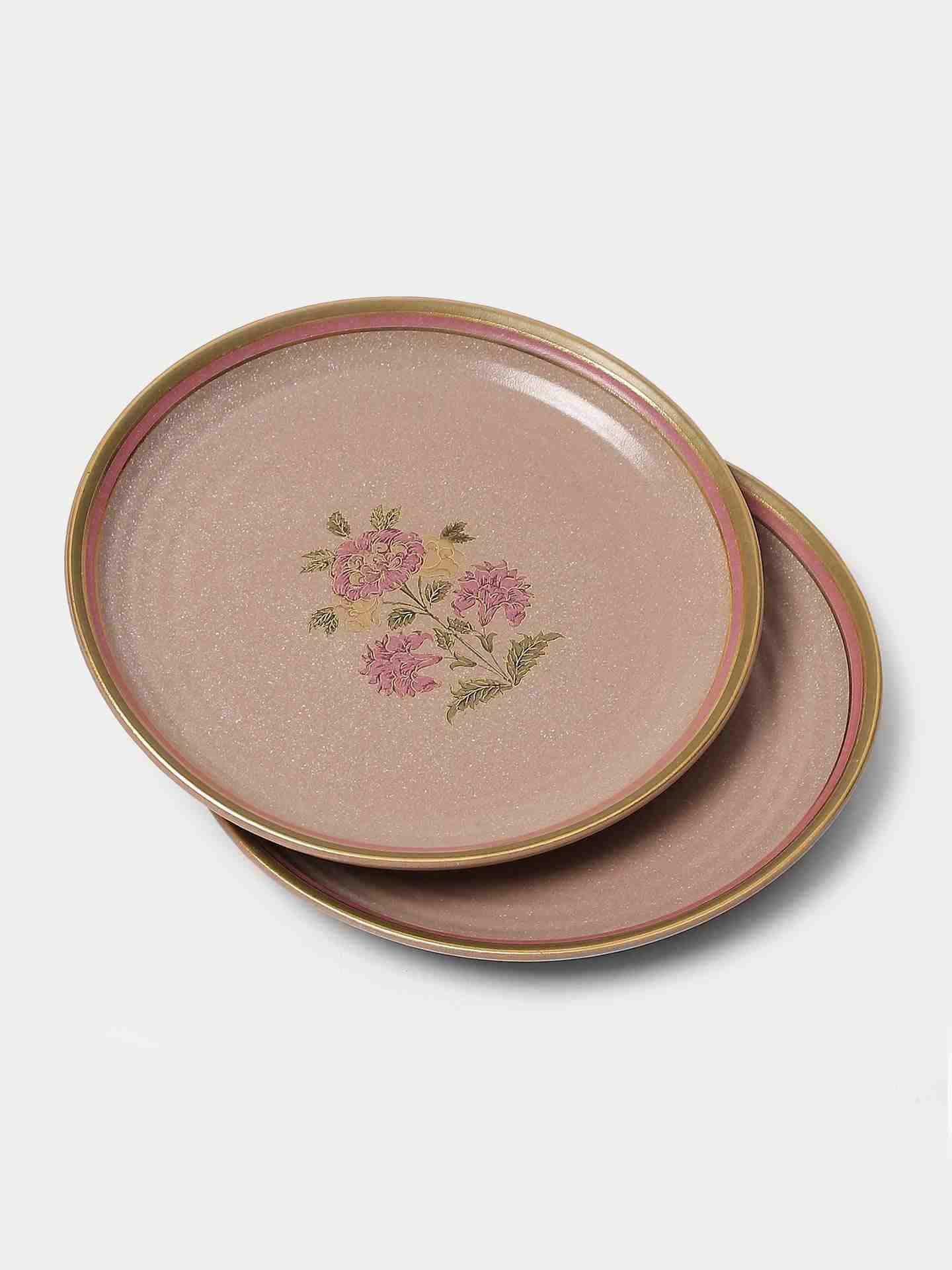 Pink & Beige Koshambi Platter & Dip Set