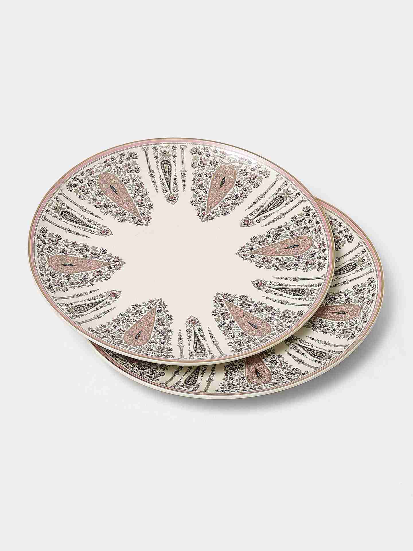 Beige & Pink  Minar Platter (Set Of 2)