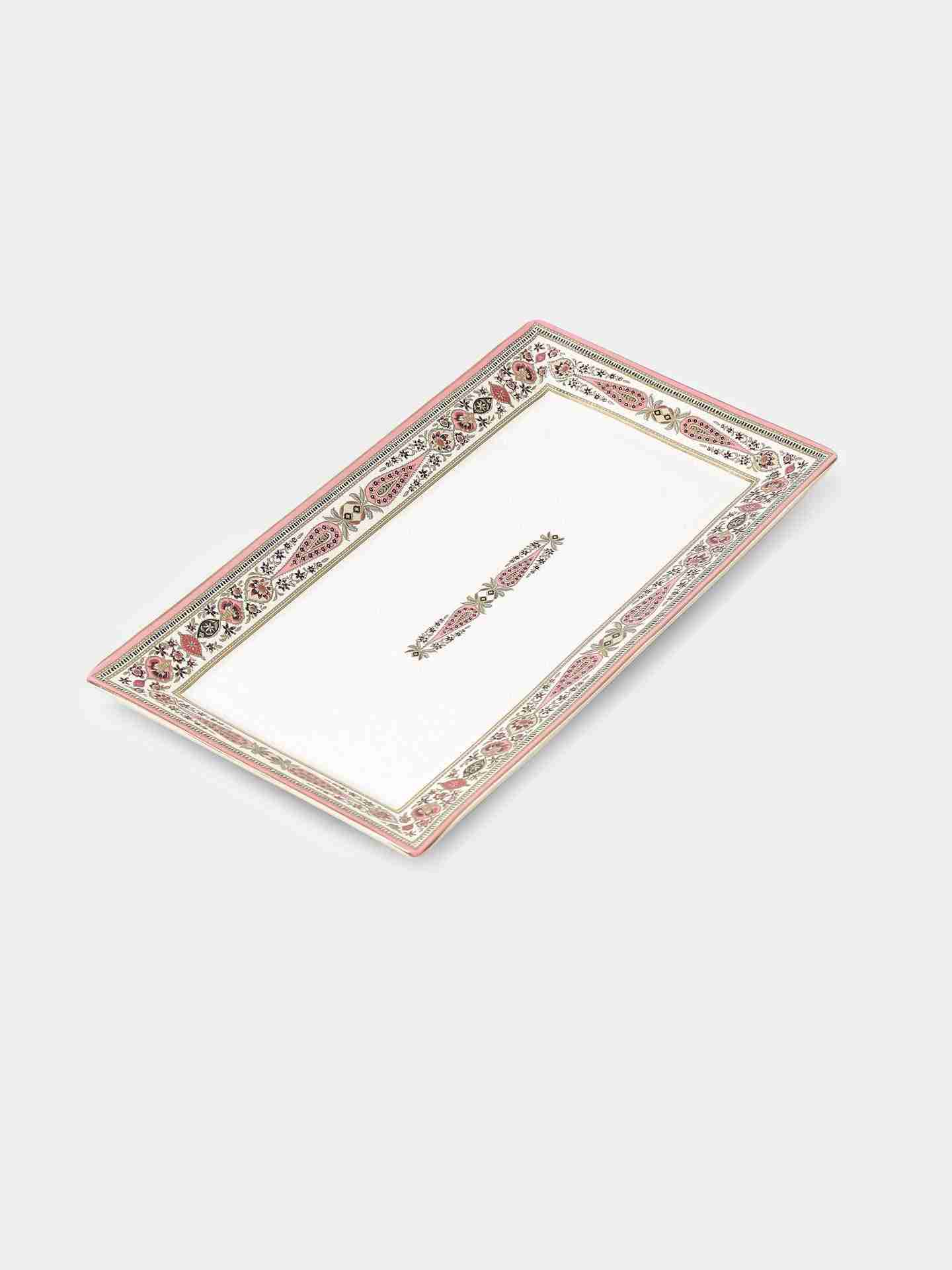 Beige & Pink  Minar Platter (Set Of 2)