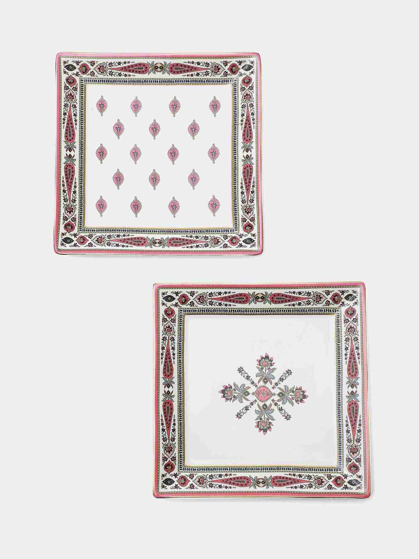Beige & Pink  Minar Platter (Set Of 2)