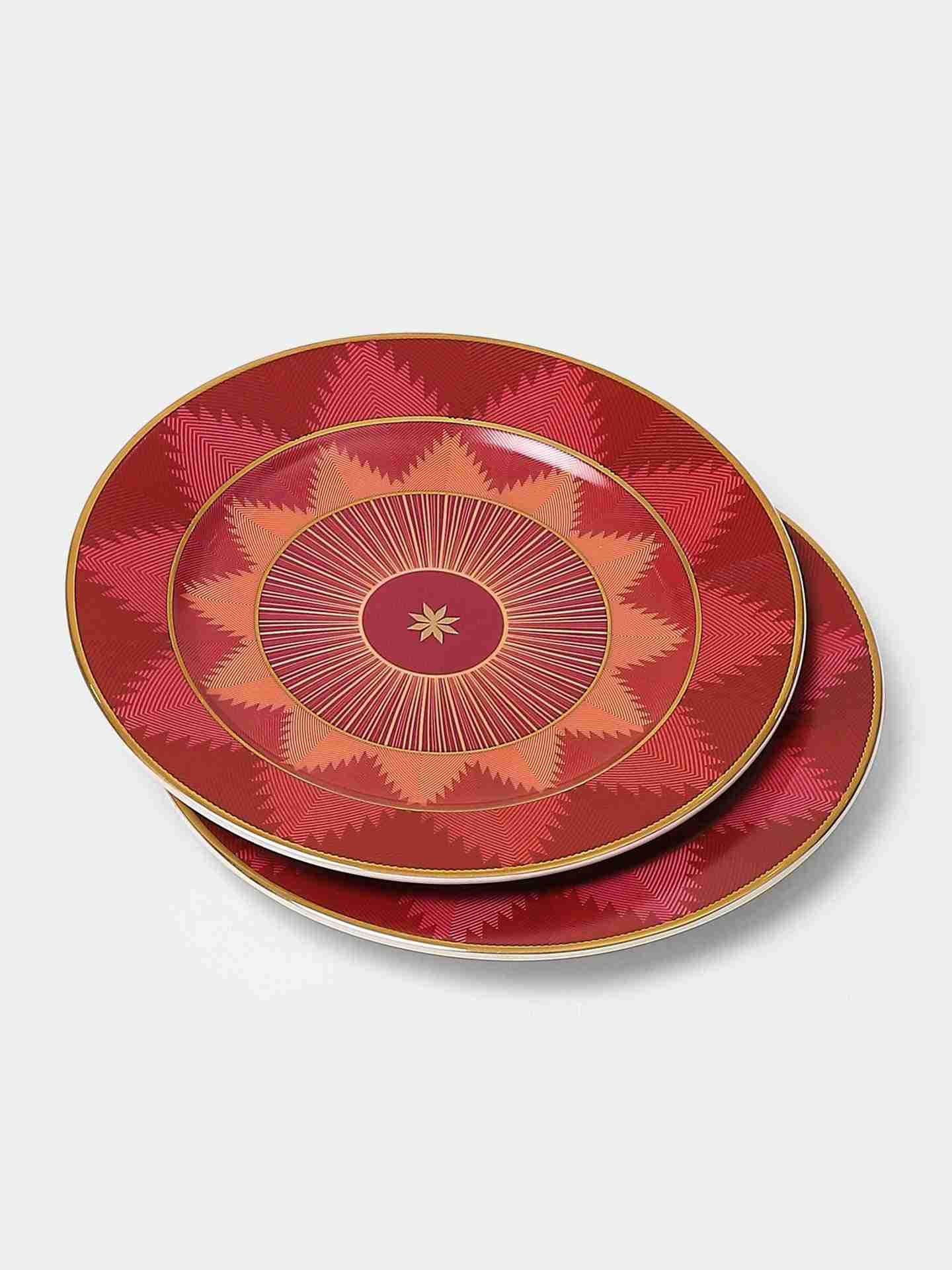 Pink Ikkat Dinner Plate (Set Of 2)