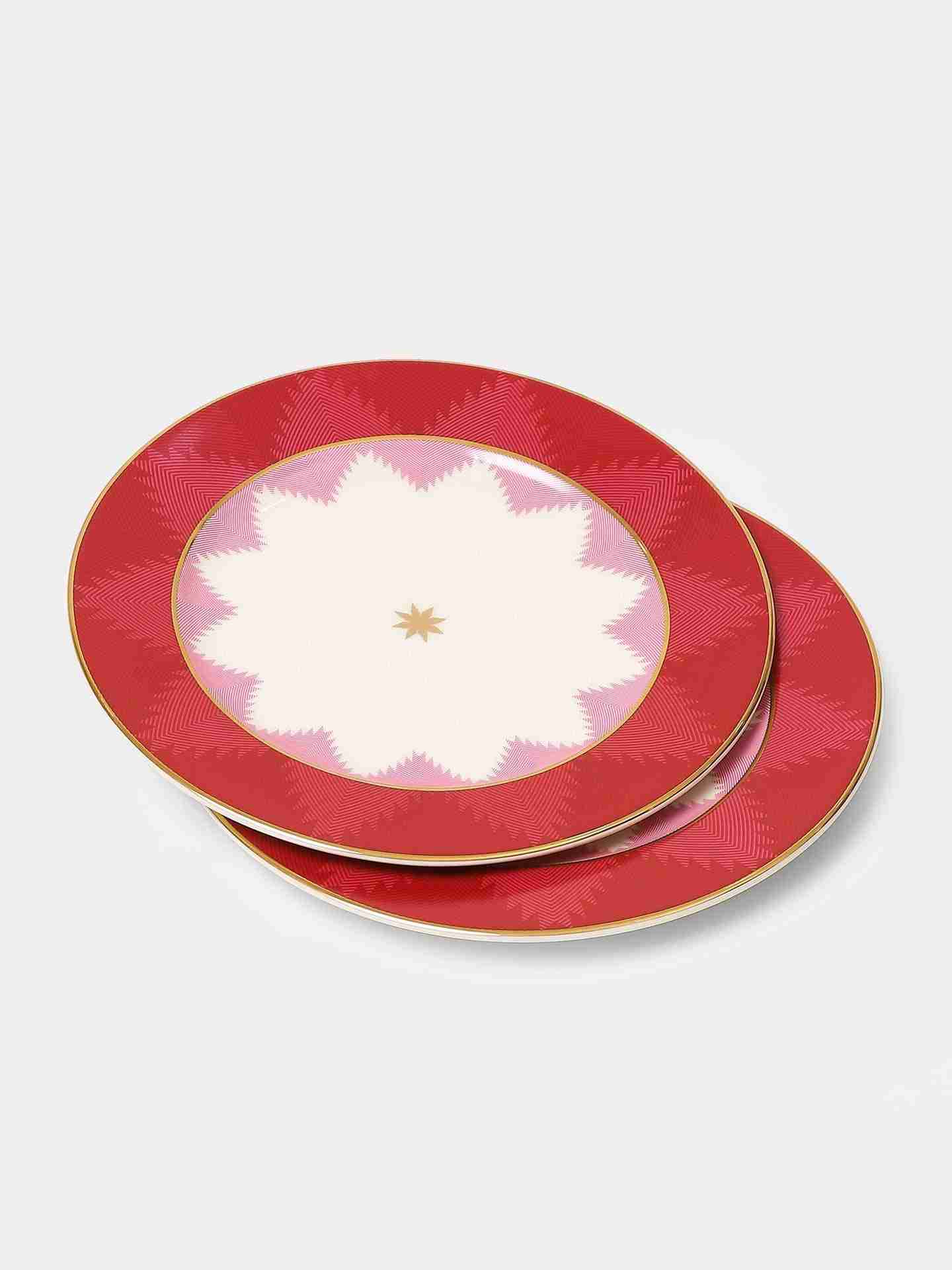 Pink Ikkat Side Plate (Set Of 2)