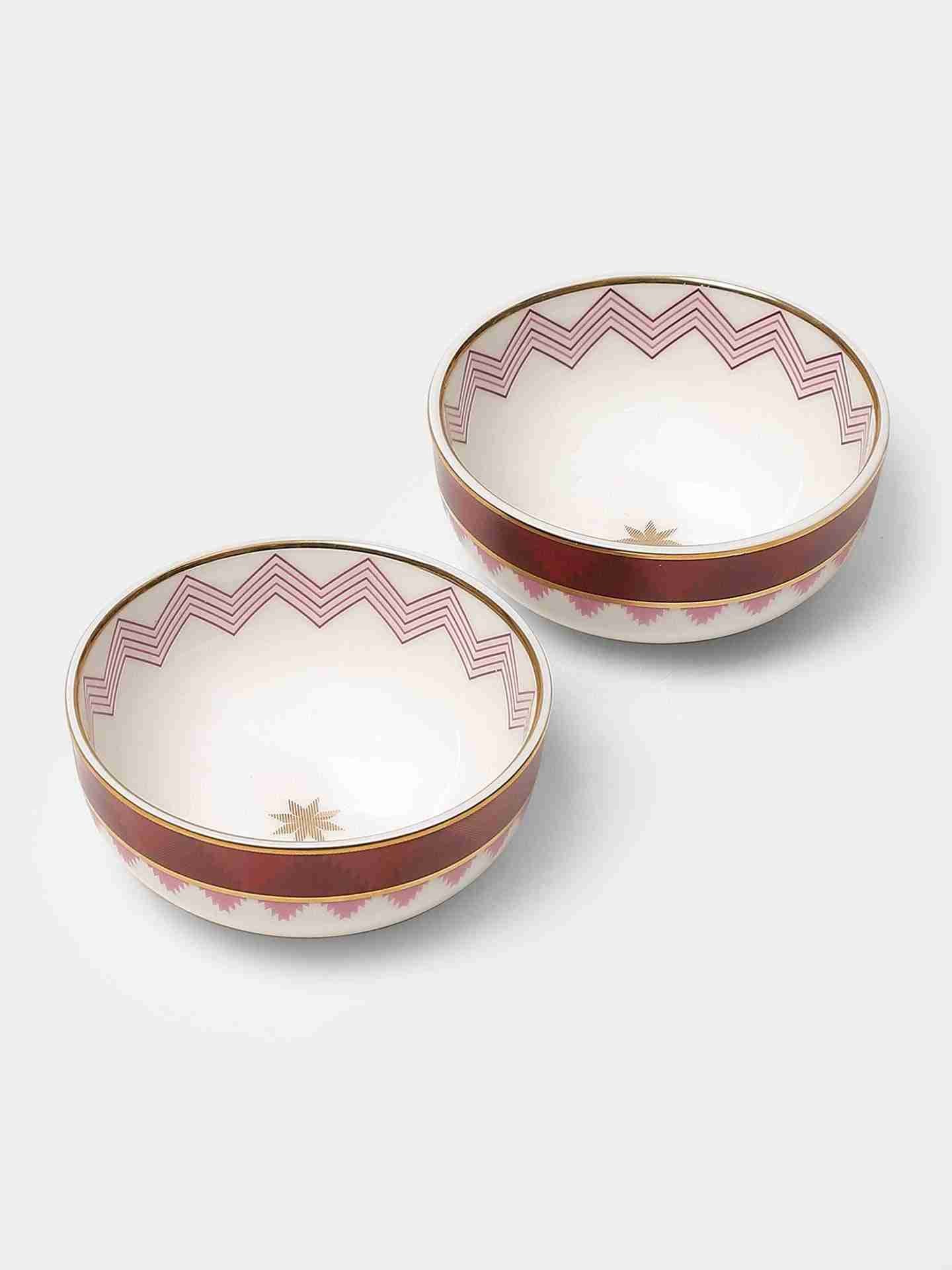 Pink Ikkat Side Plate (Set Of 2)